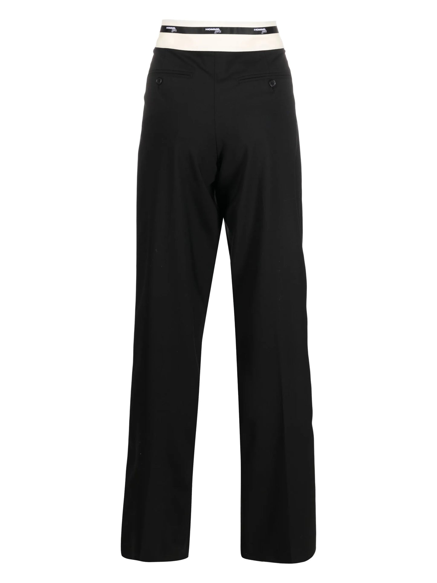 high-waist straight-leg trousers