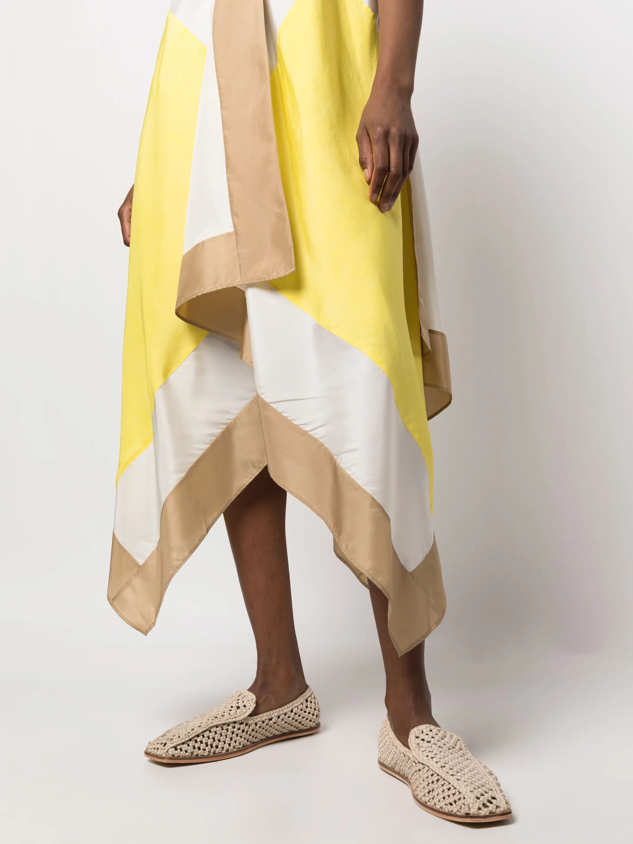 Devonshire asymmetric colourblock dress