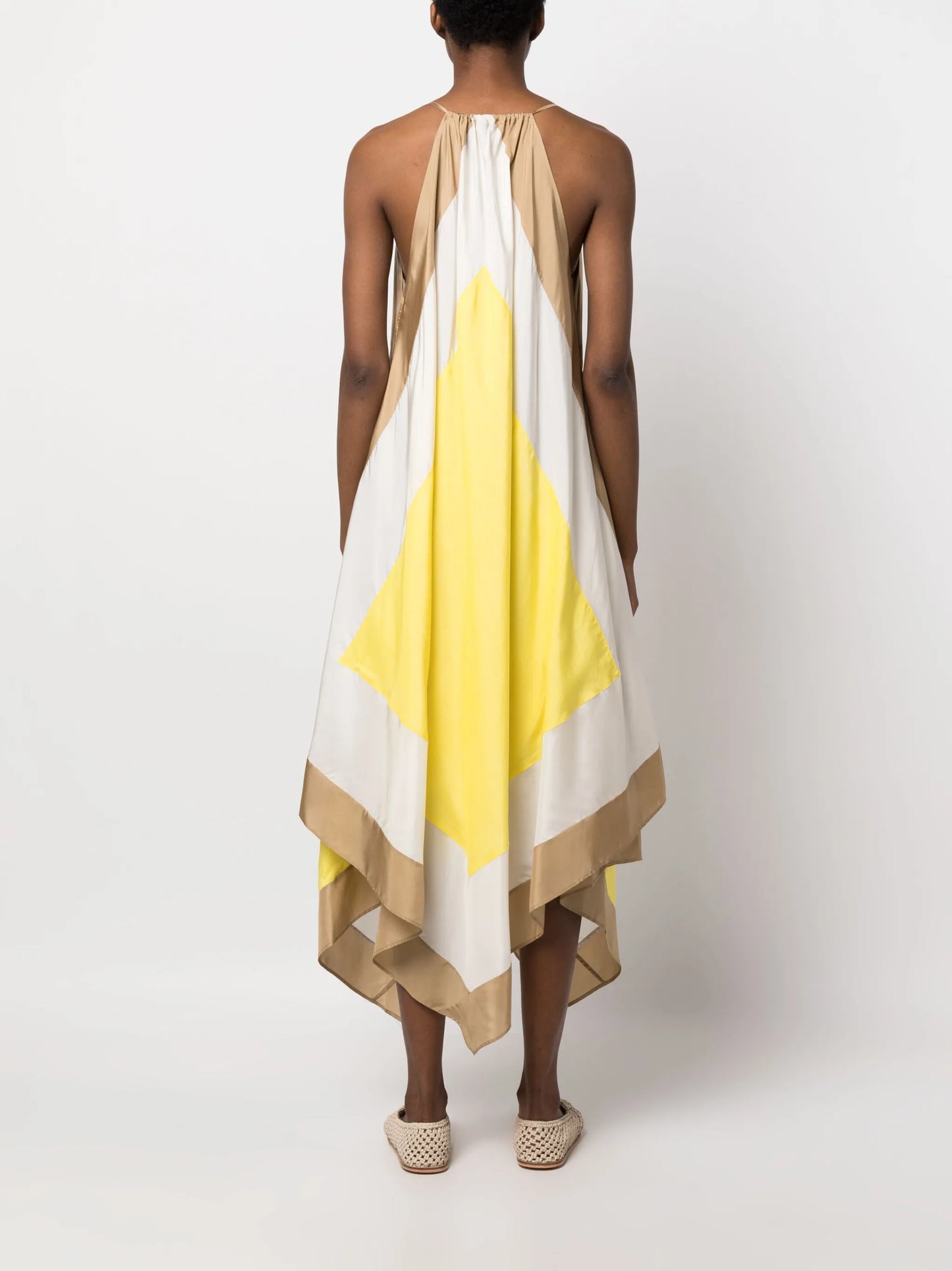 Devonshire asymmetric colourblock dress