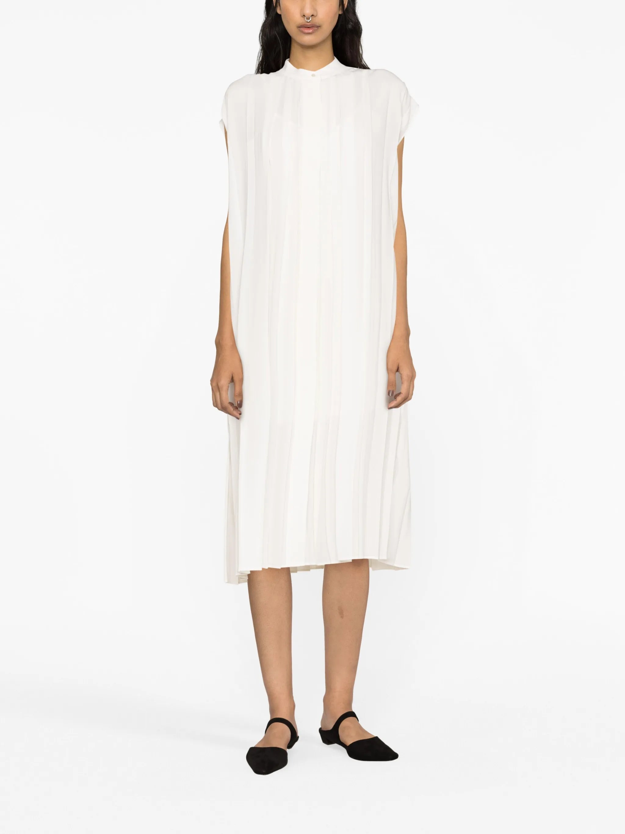 Davidge sleeveless pleated midi dress