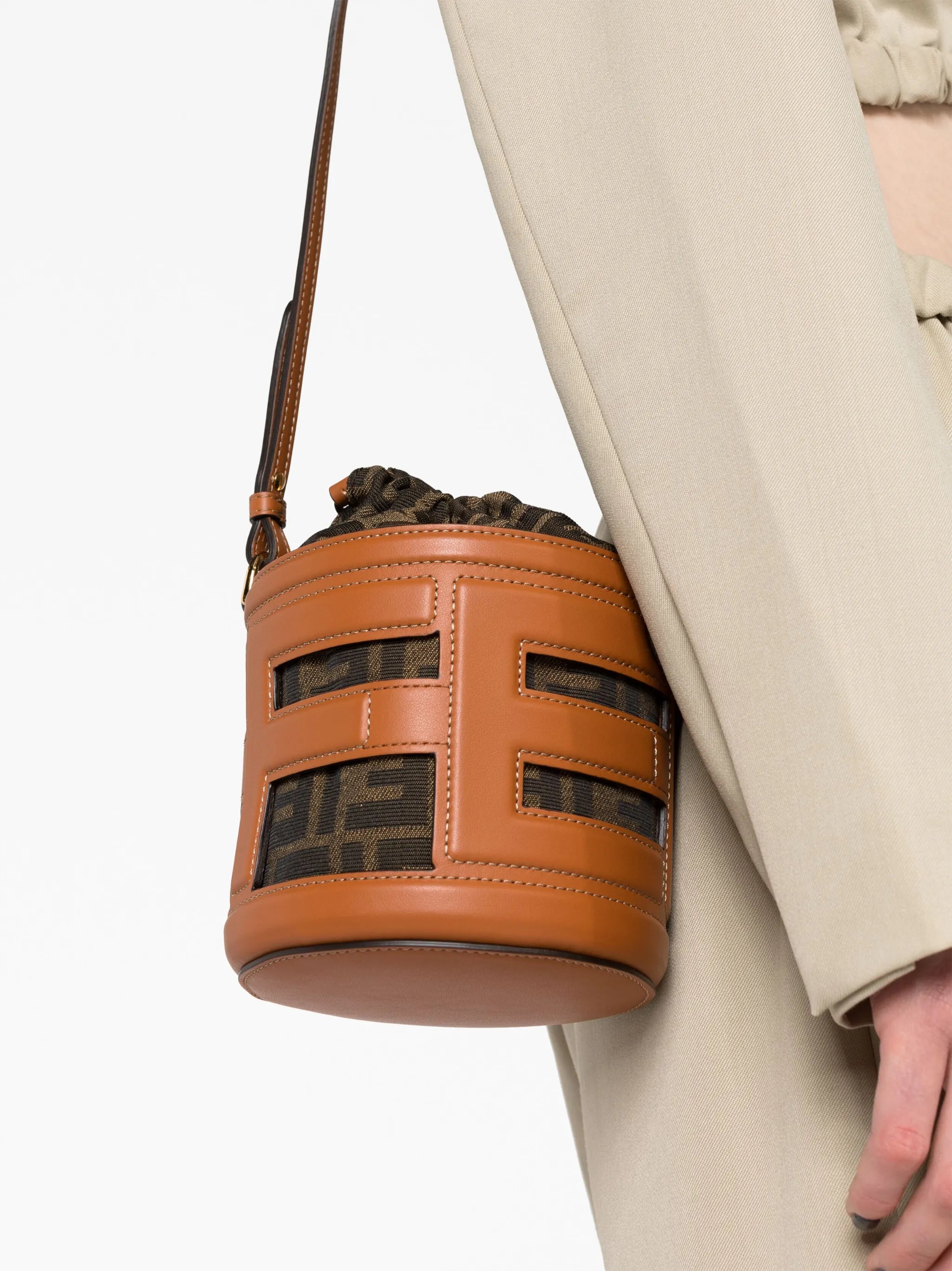 mini monogram leather bucket bag