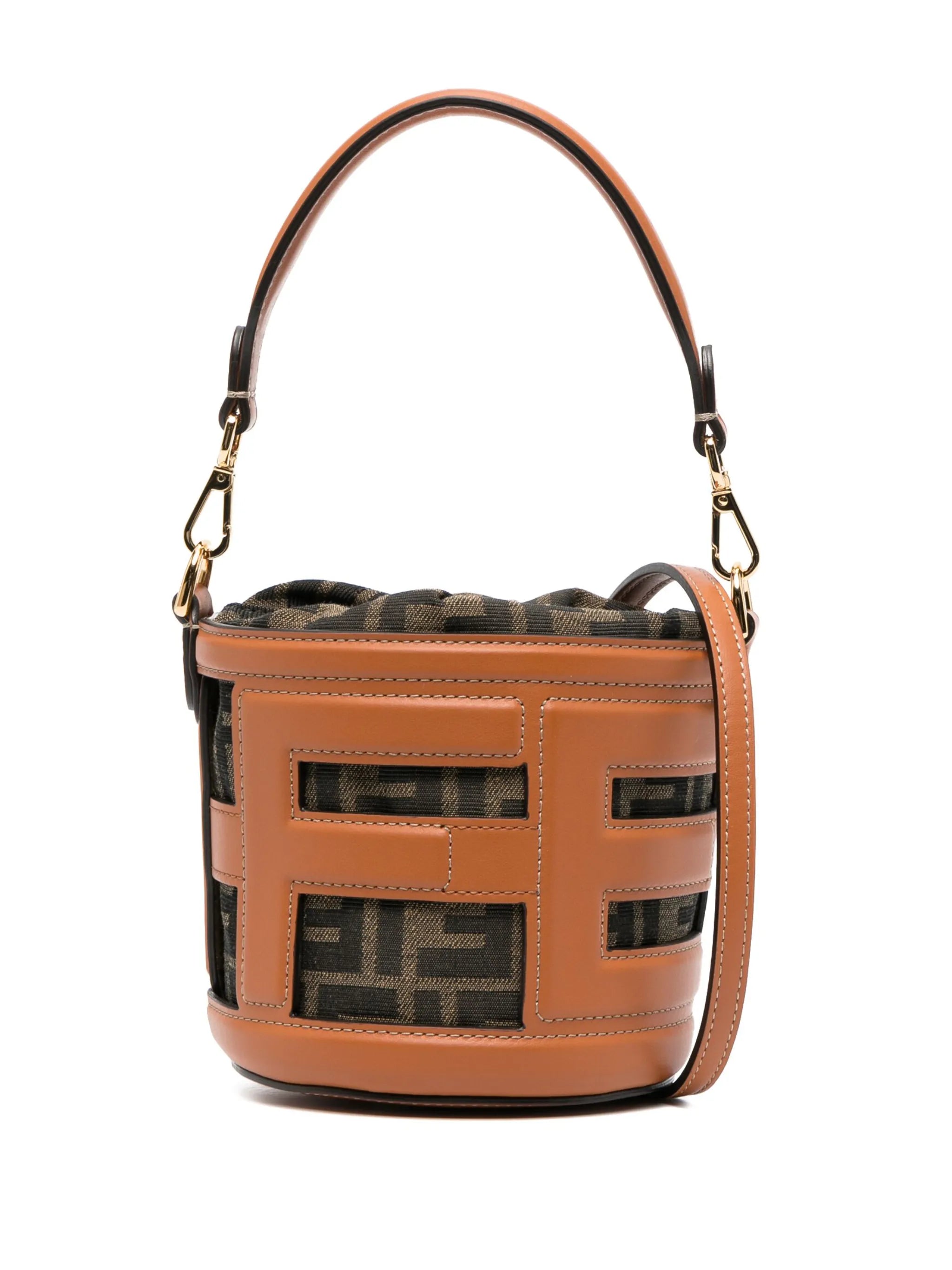 mini monogram leather bucket bag