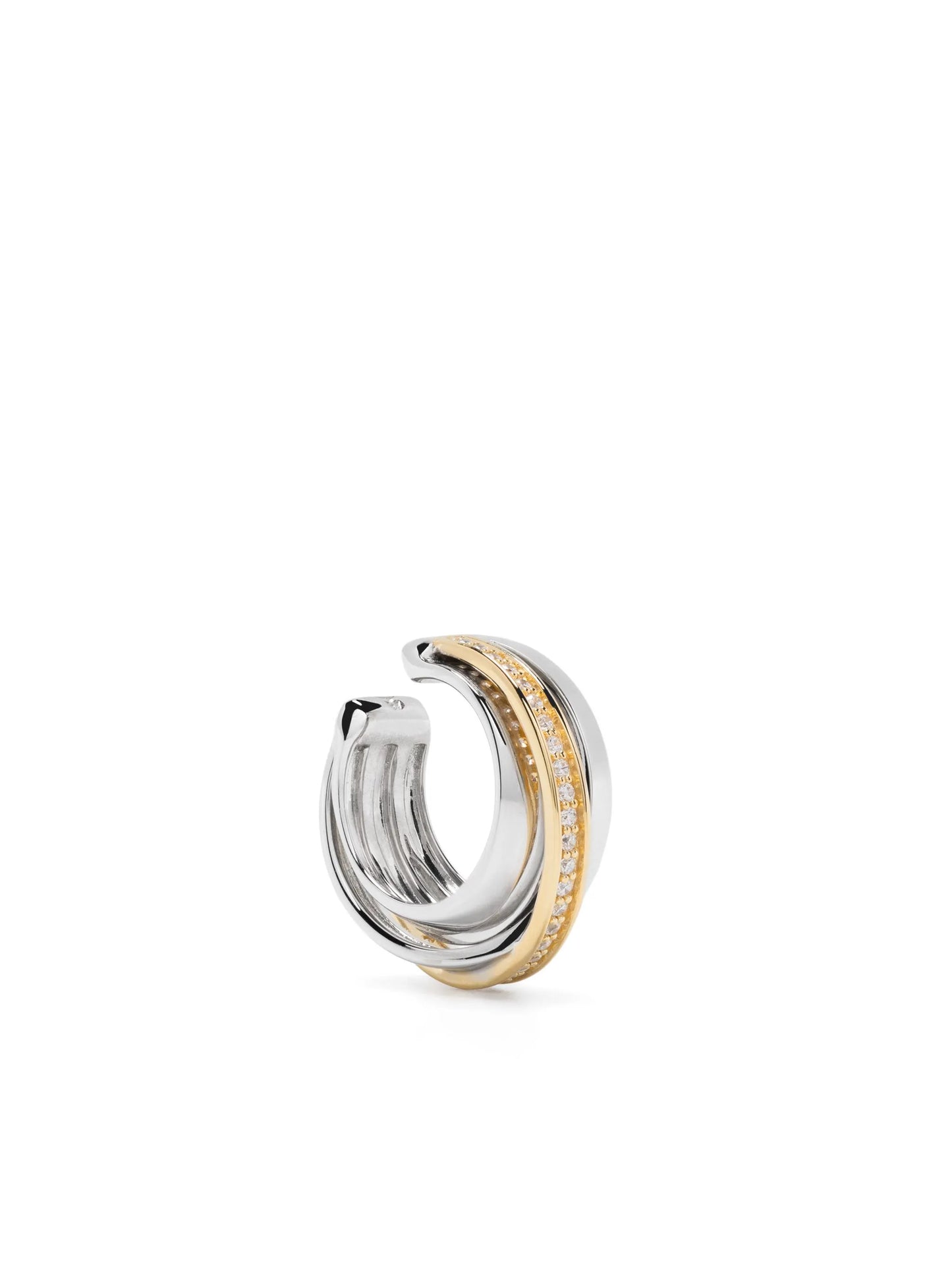 9kt yellow gold and sterling silver Orb Duo ear cuff