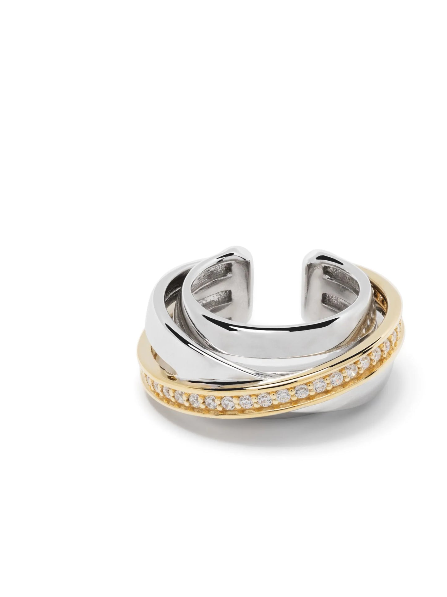 9kt yellow gold and sterling silver Orb Duo ear cuff