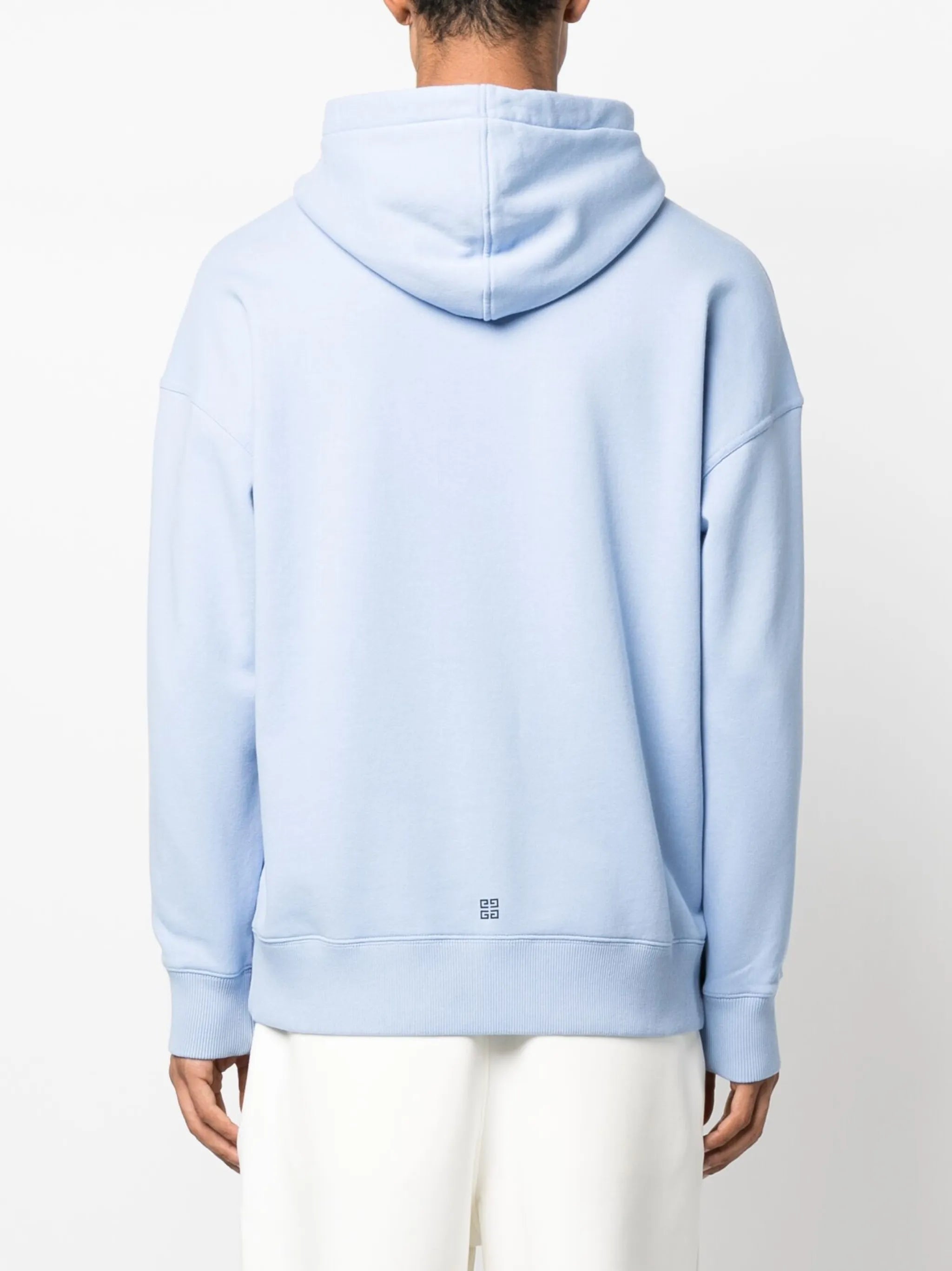slim-fit eagle-graphic cotton hoodie