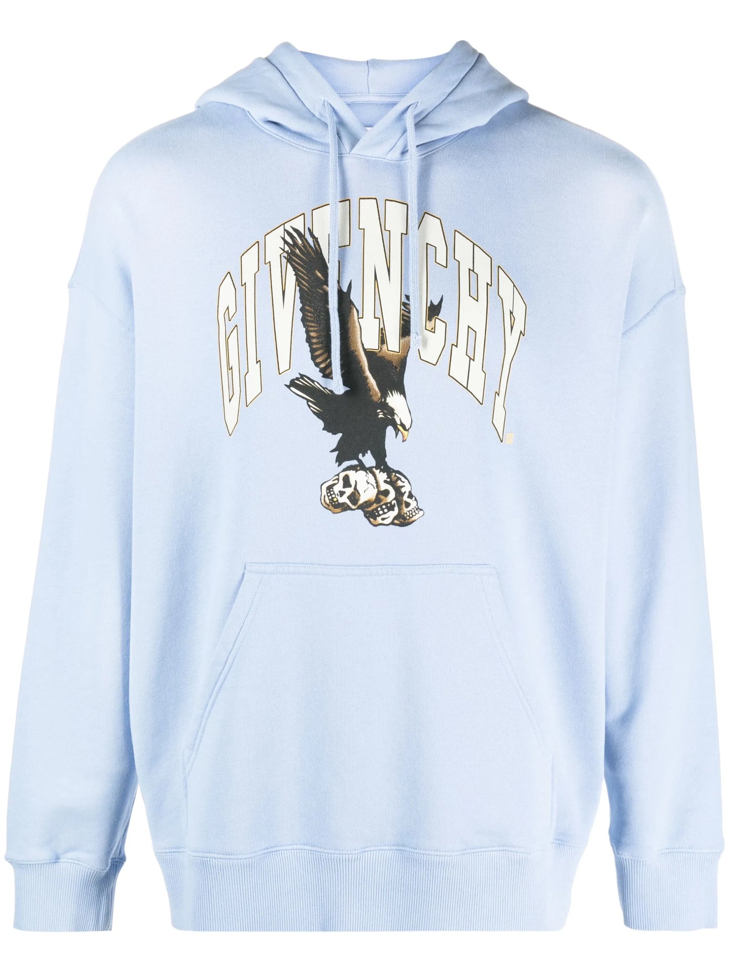 slim-fit eagle-graphic cotton hoodie