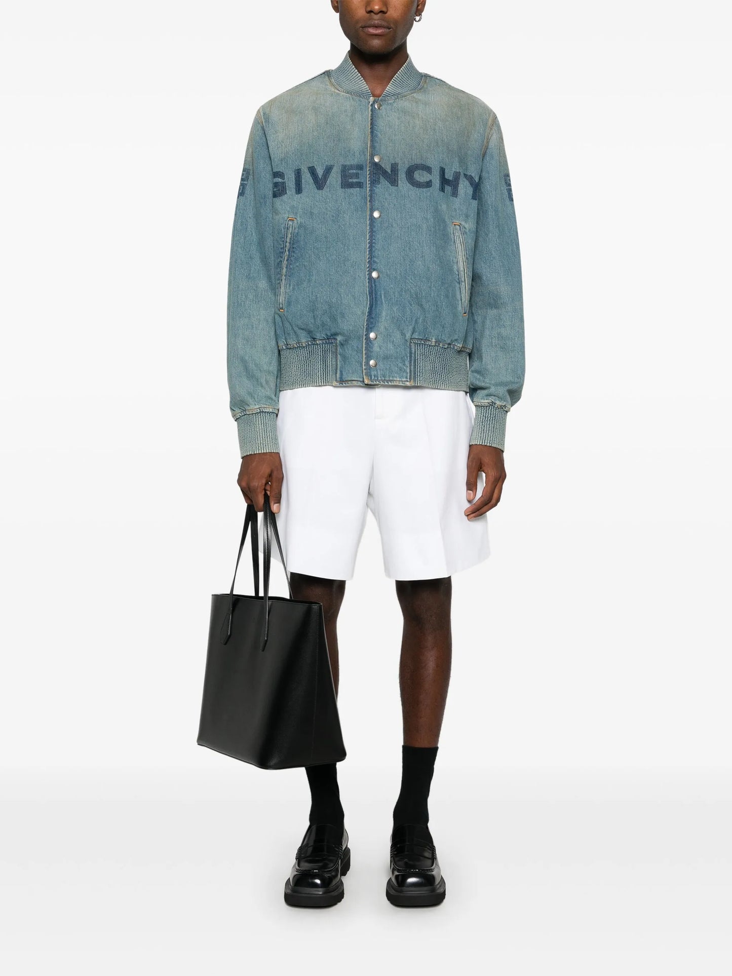 logo-print denim jacket