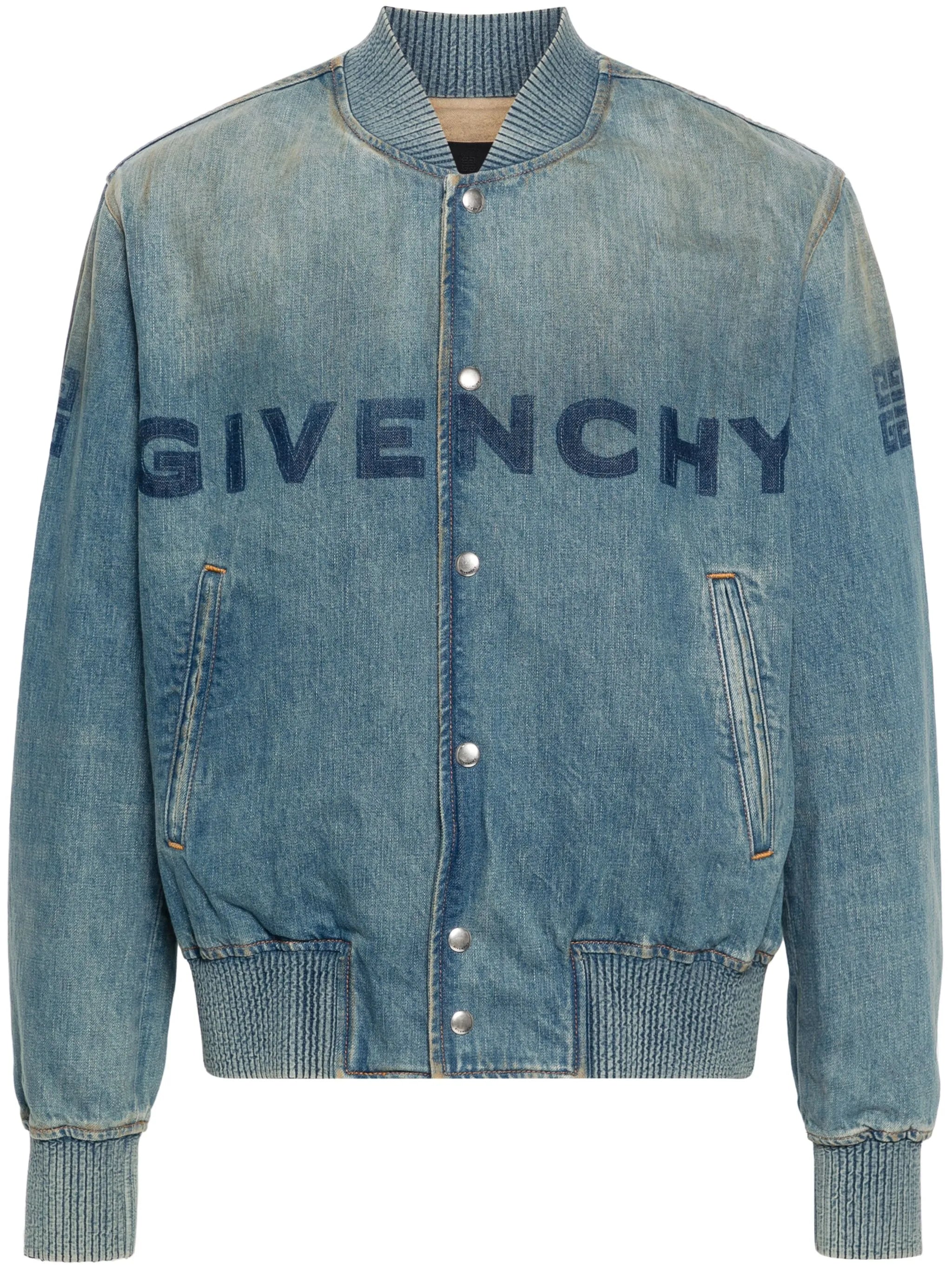 logo-print denim jacket