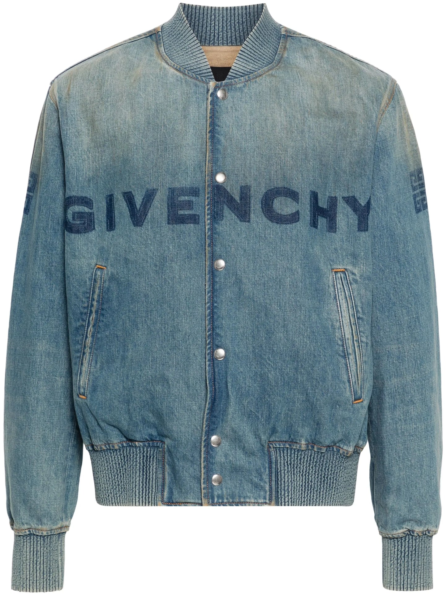 logo-print denim jacket