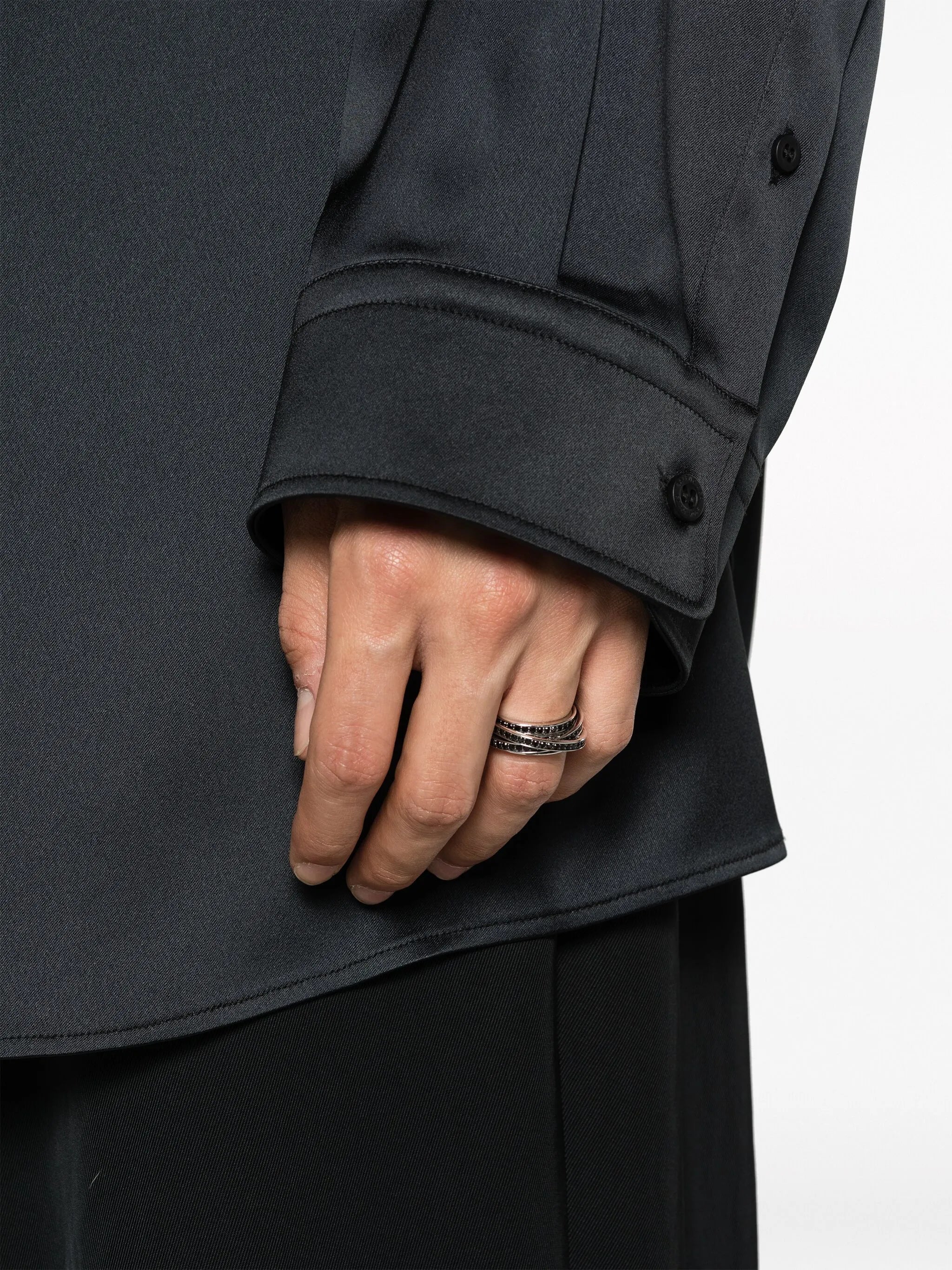 Orb Ring Slim black-spinel ring