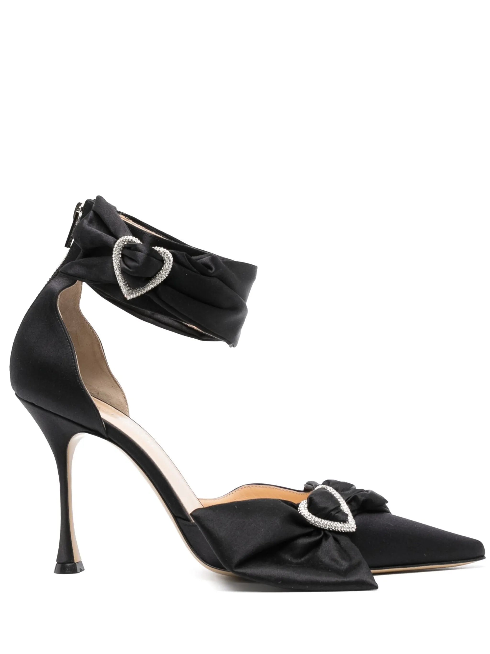 110mm crystal-embellished satin pumps