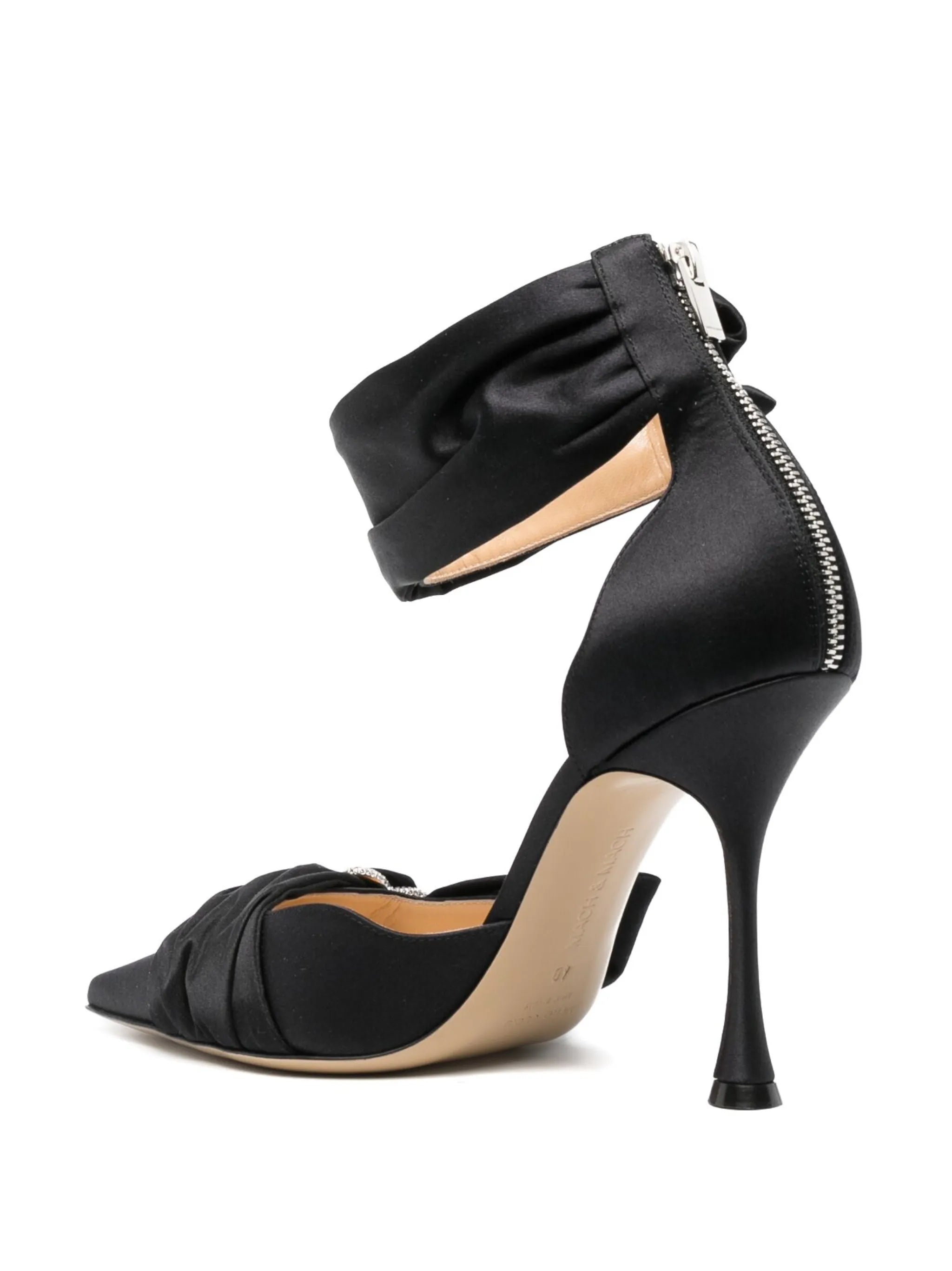 110mm crystal-embellished satin pumps