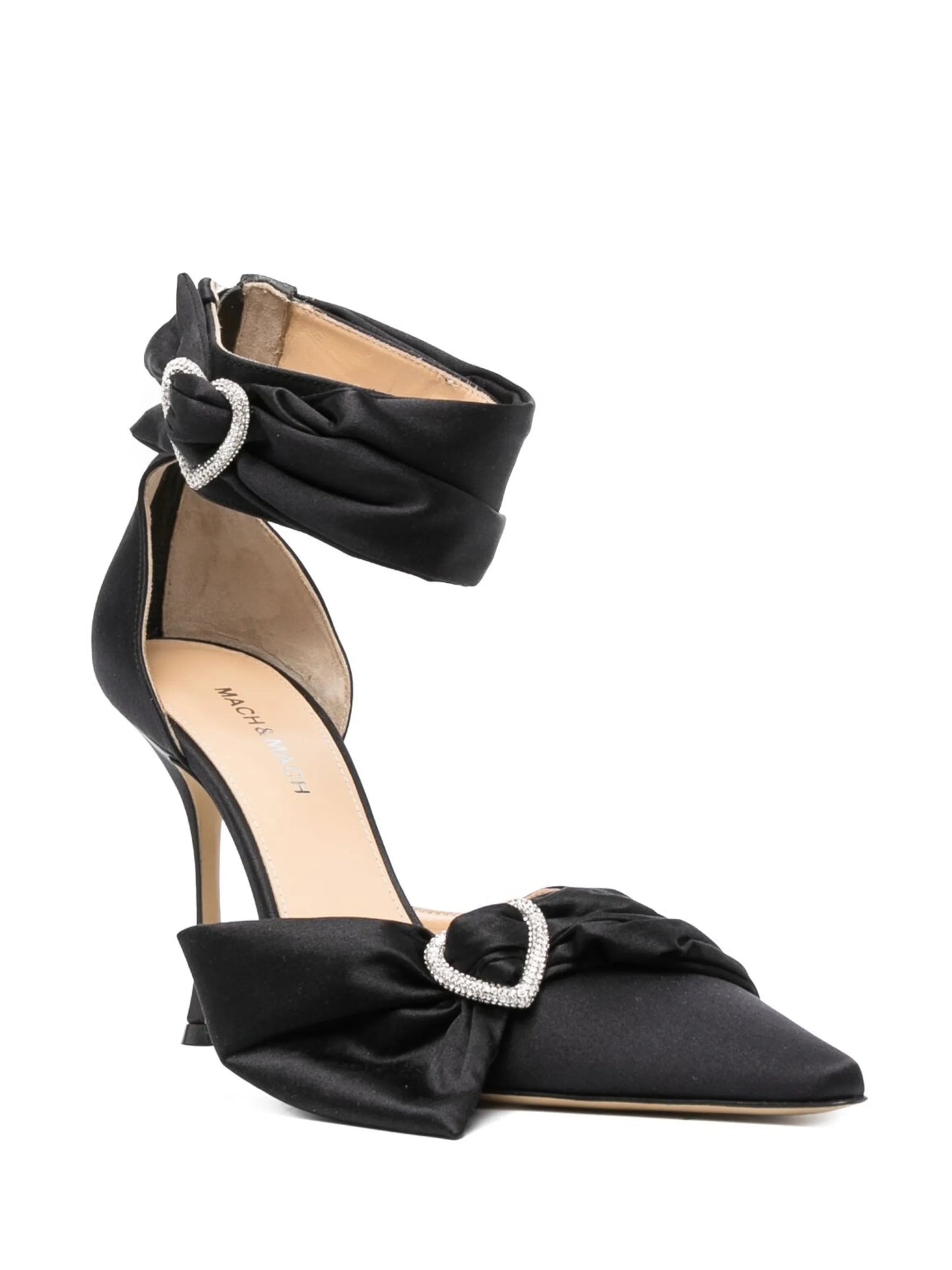 110mm crystal-embellished satin pumps