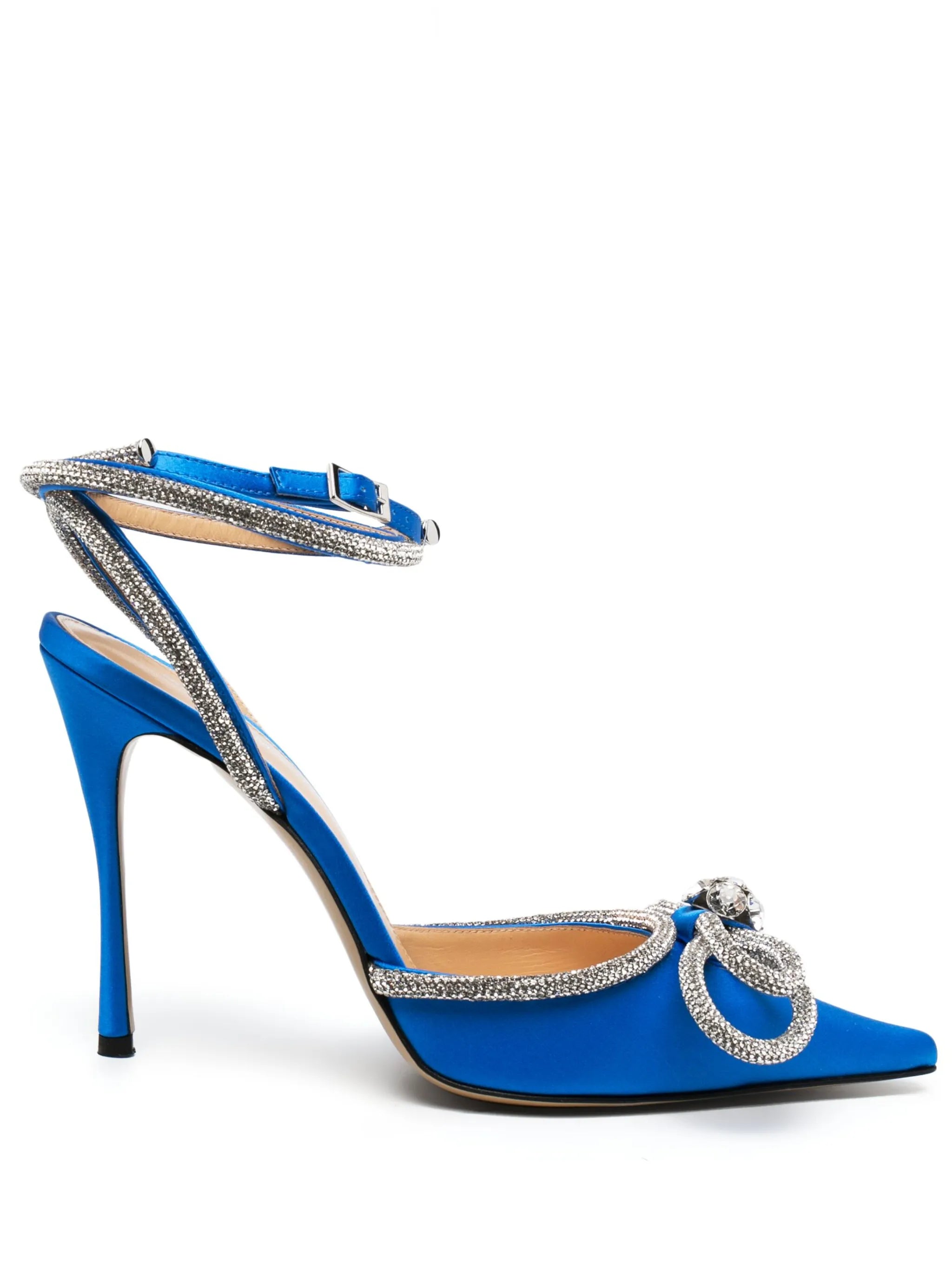 Double Bow 110mm satin pumps