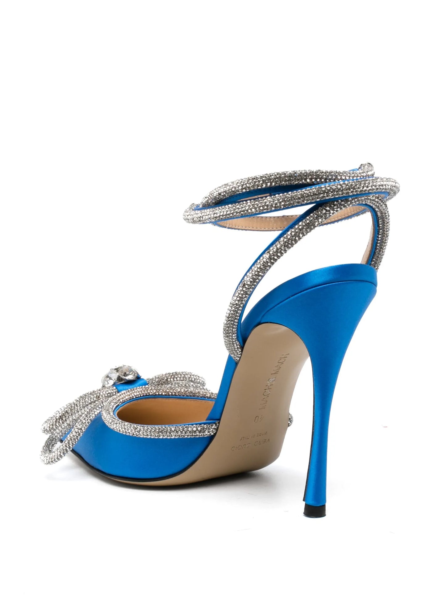 Double Bow 110mm satin pumps