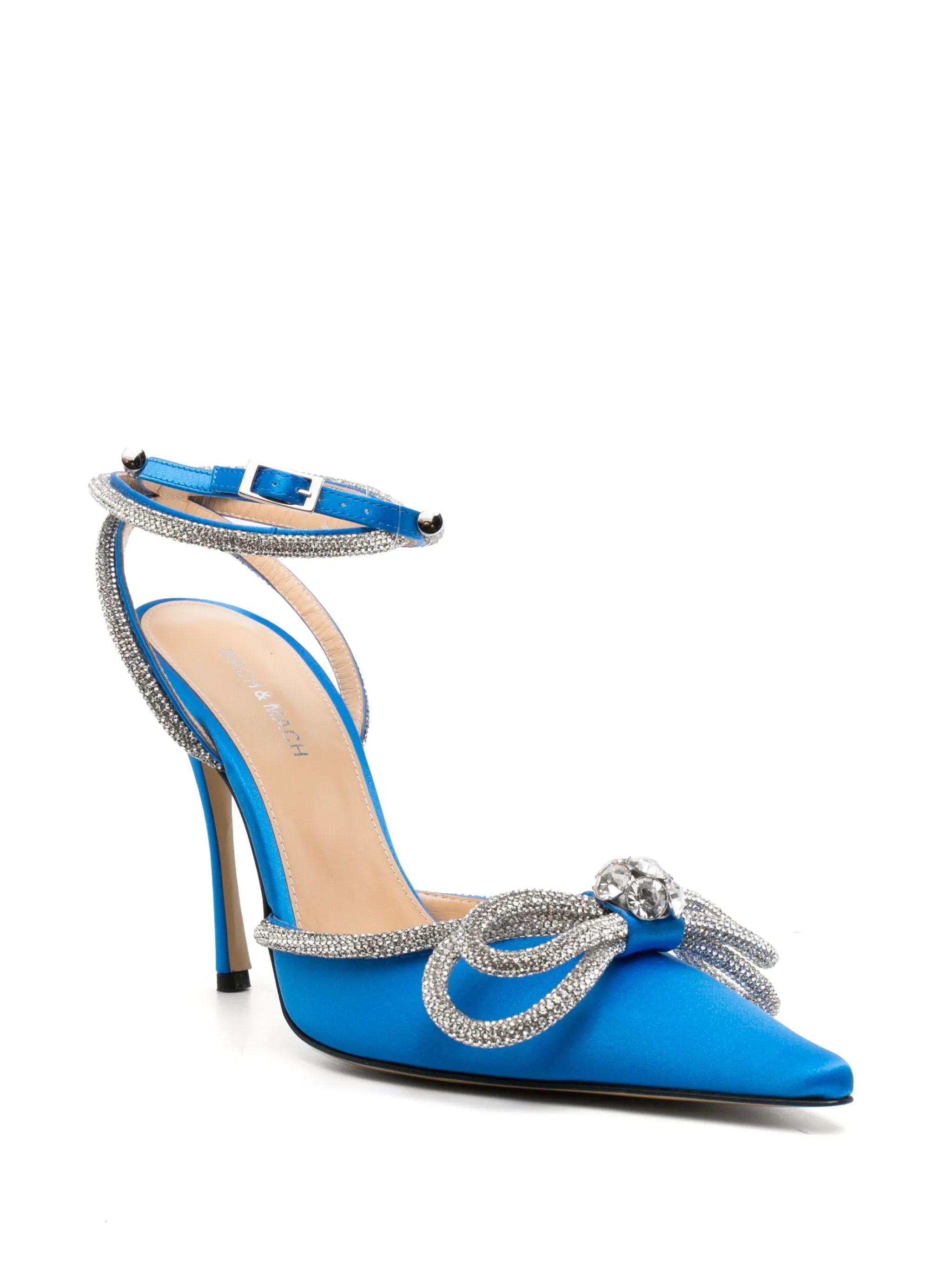 Double Bow 110mm satin pumps