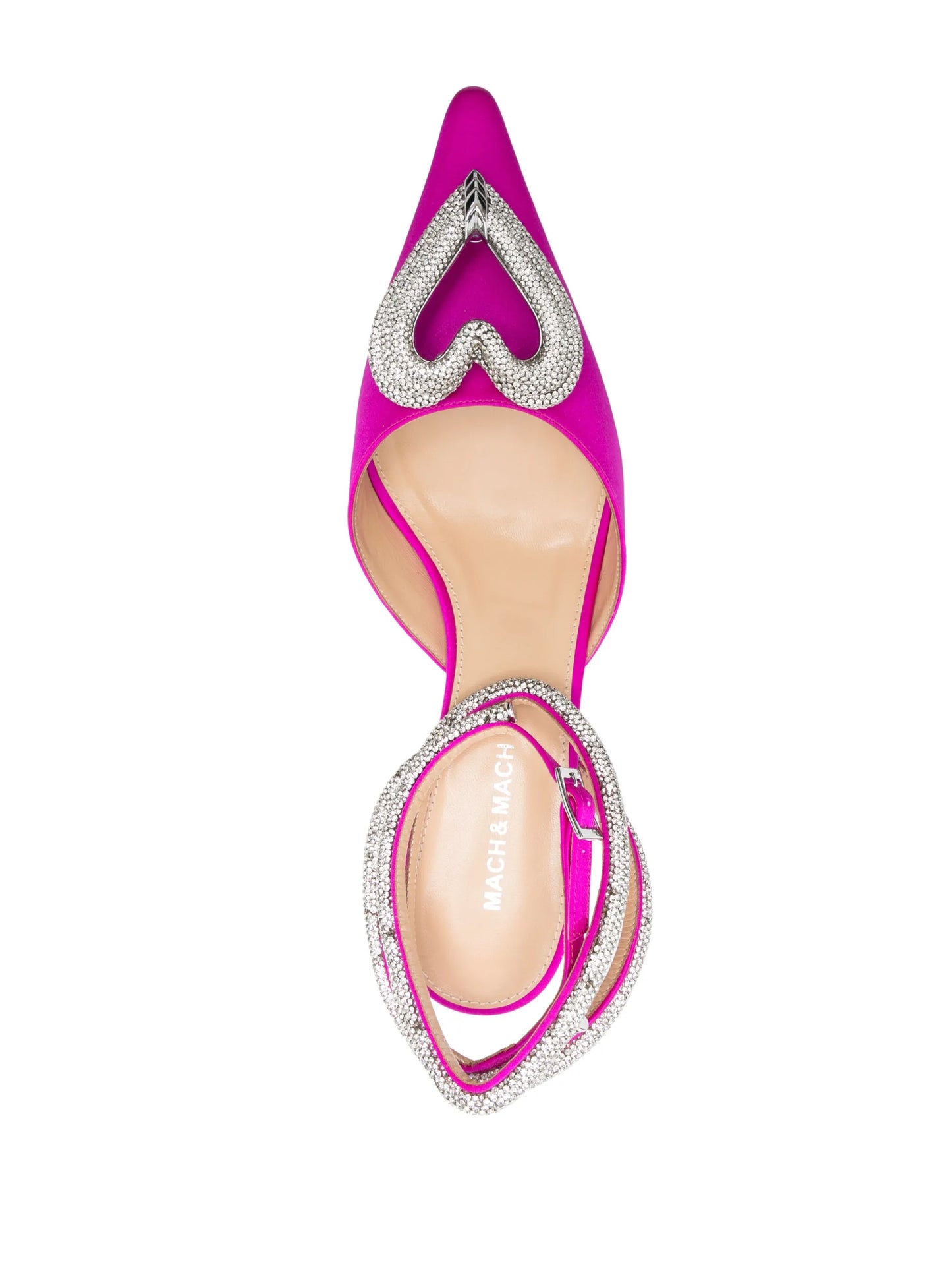 Triple Heart 65mm satin pumps