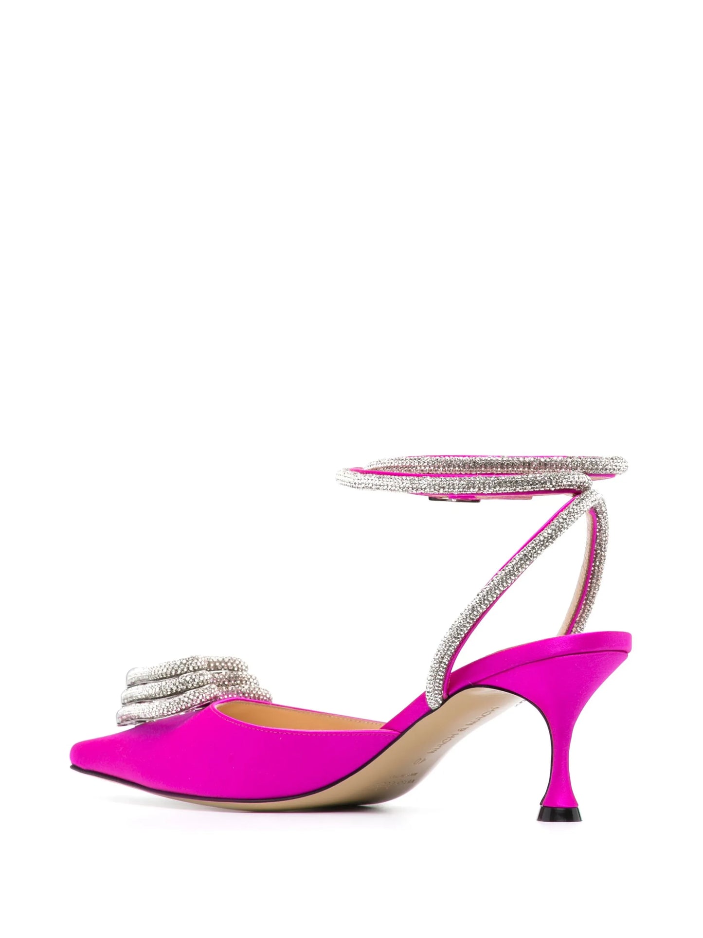 Triple Heart 65mm satin pumps