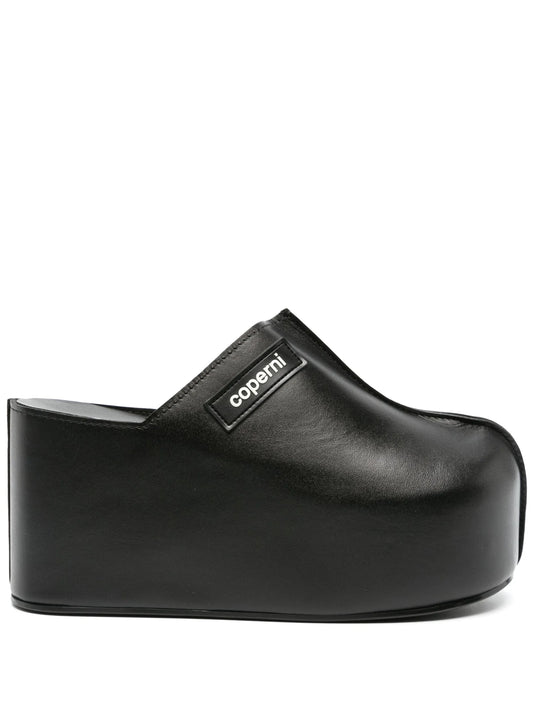 100mm platform wedge clogs