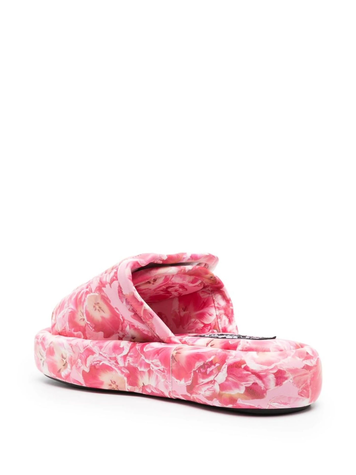 floral-print open-toe slides