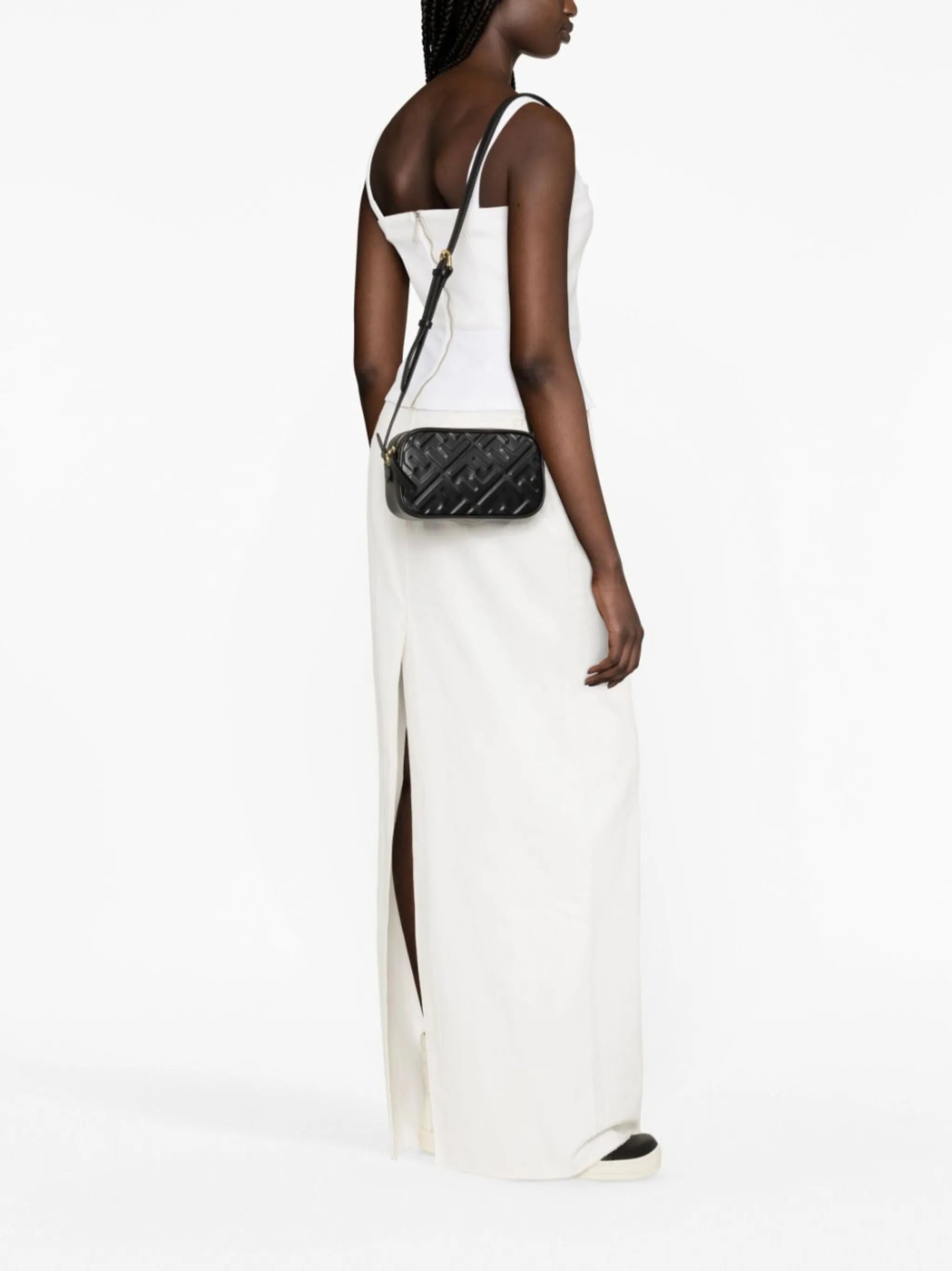 Camera Case embossed leather crossbody bag