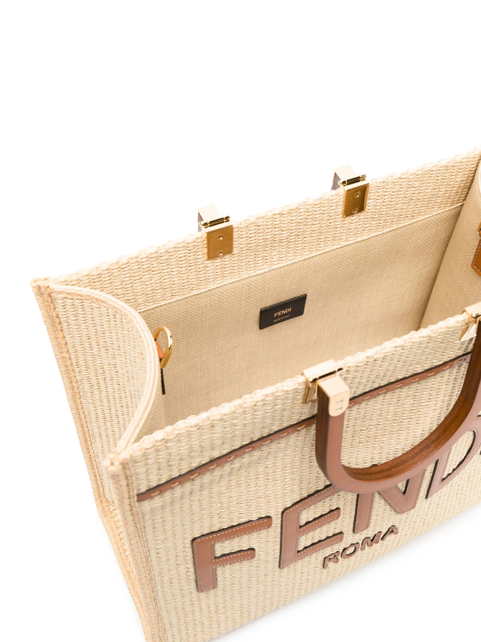 medium Sunshine raffia tote bag