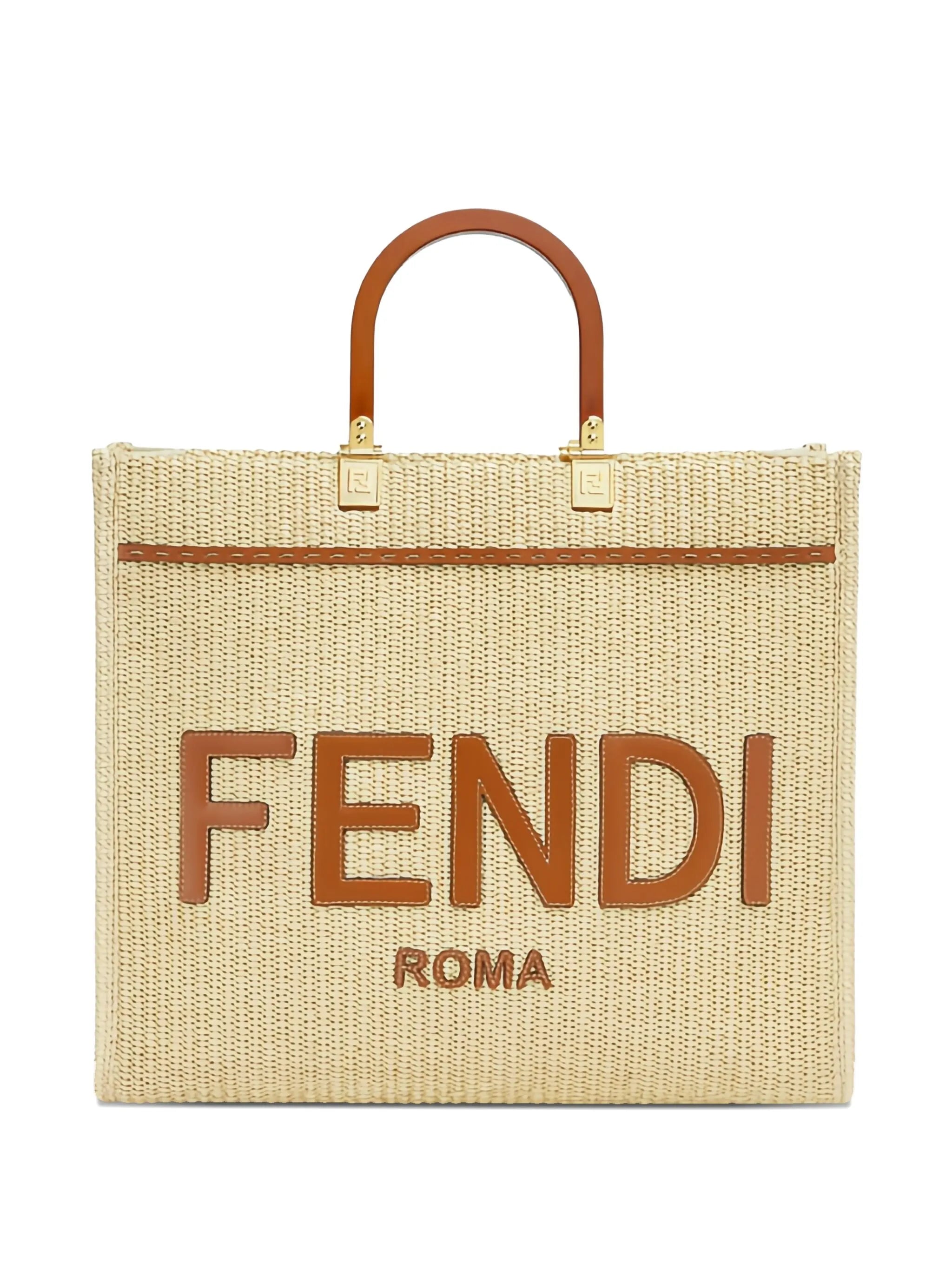 medium Sunshine raffia tote bag