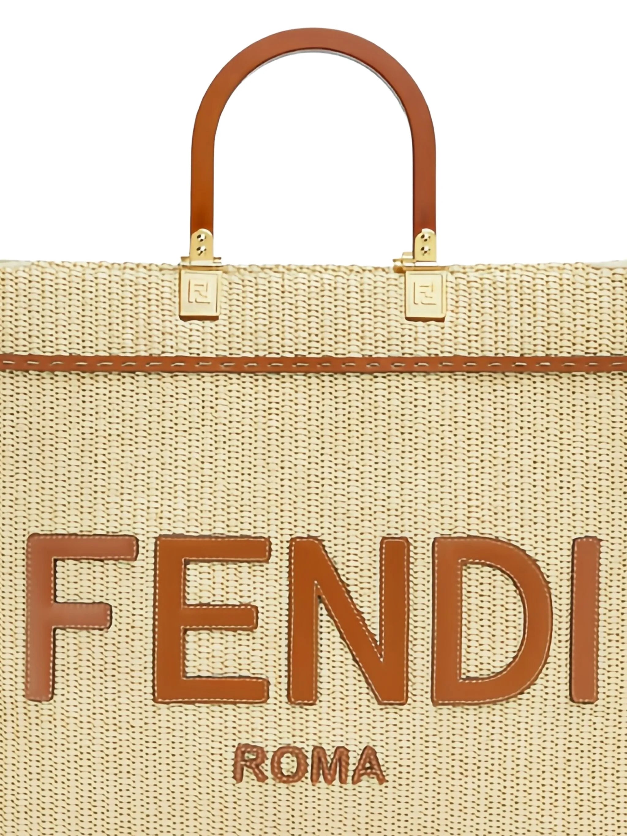 medium Sunshine raffia tote bag
