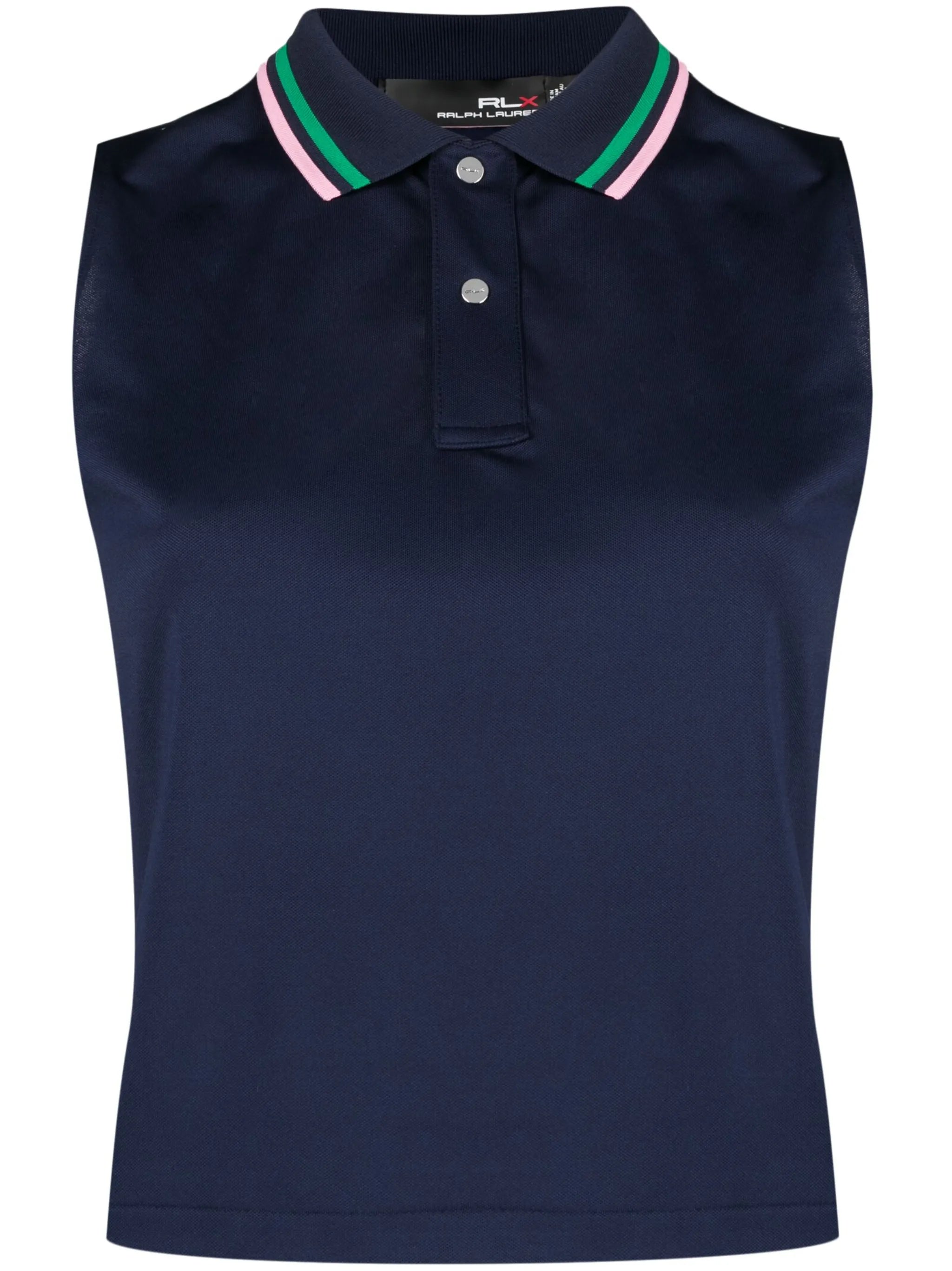 stripe-collar golf top