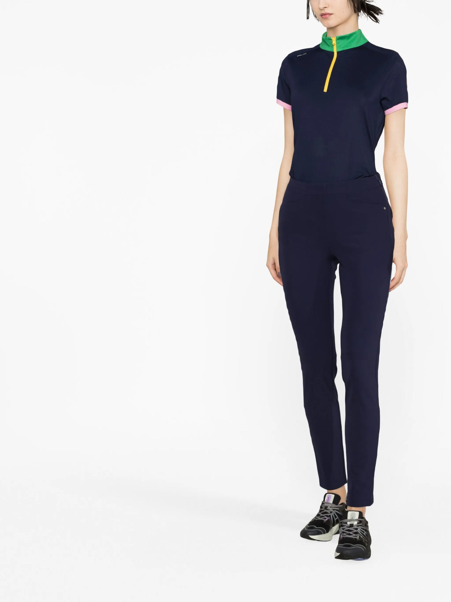 side-zip golf trousers