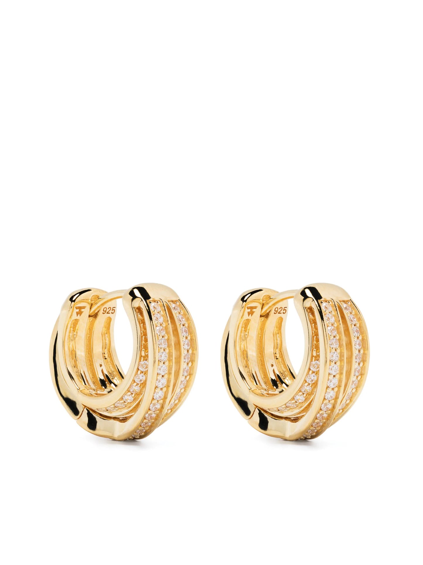 Orb crystal-embellished huggie hoops