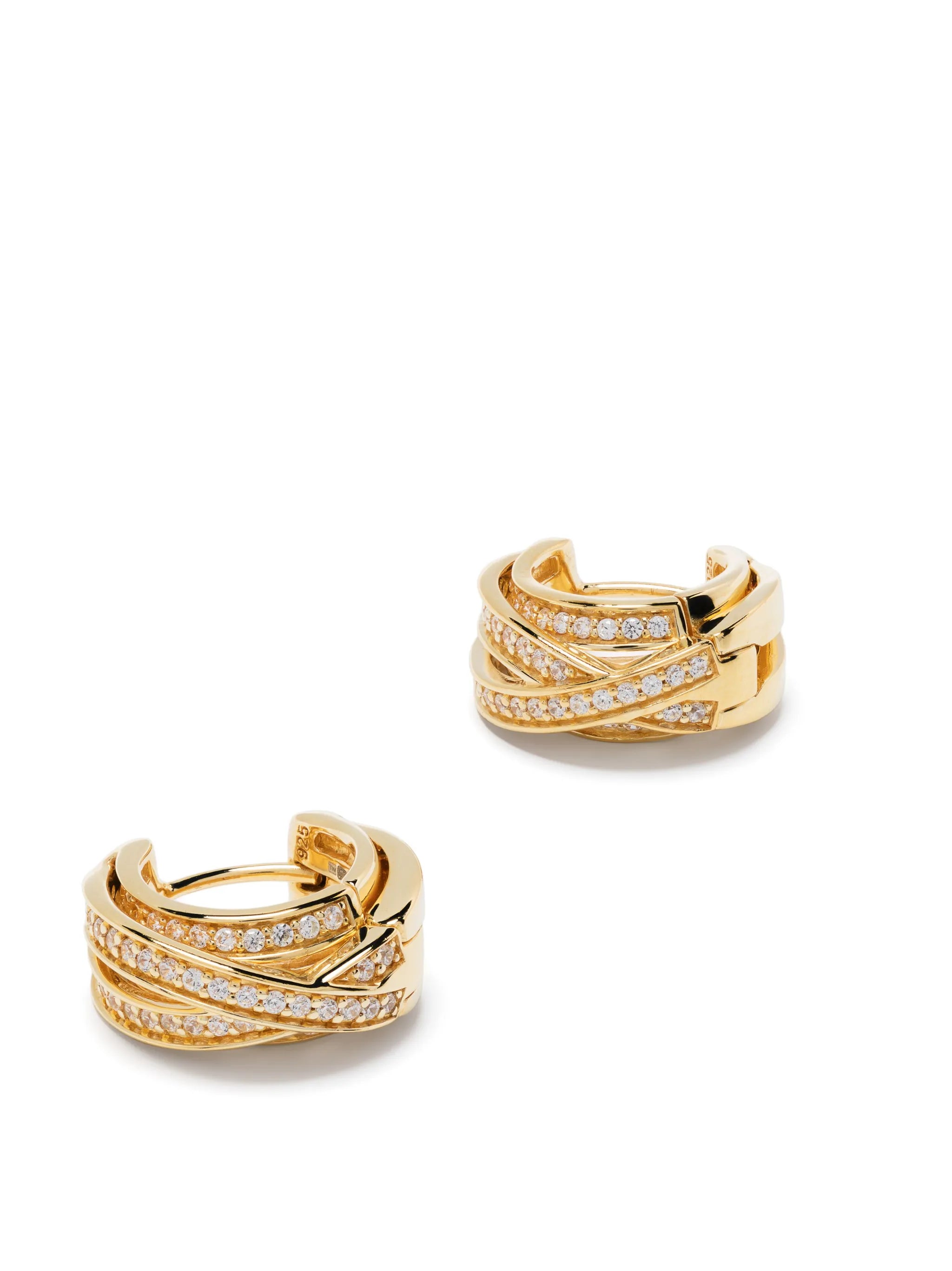 Orb crystal-embellished huggie hoops