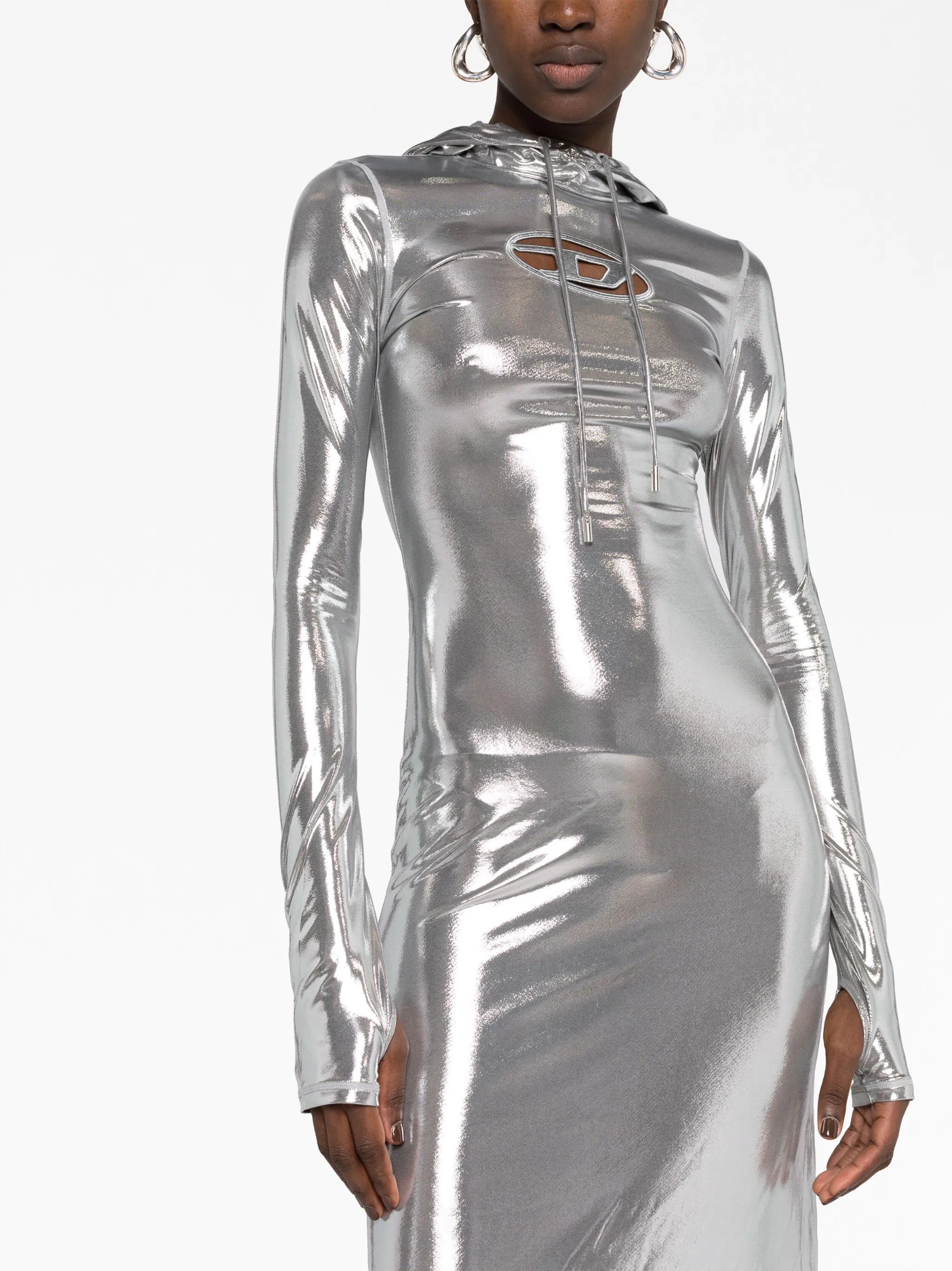 D-Mathilde L1 metallic-effect maxi dress