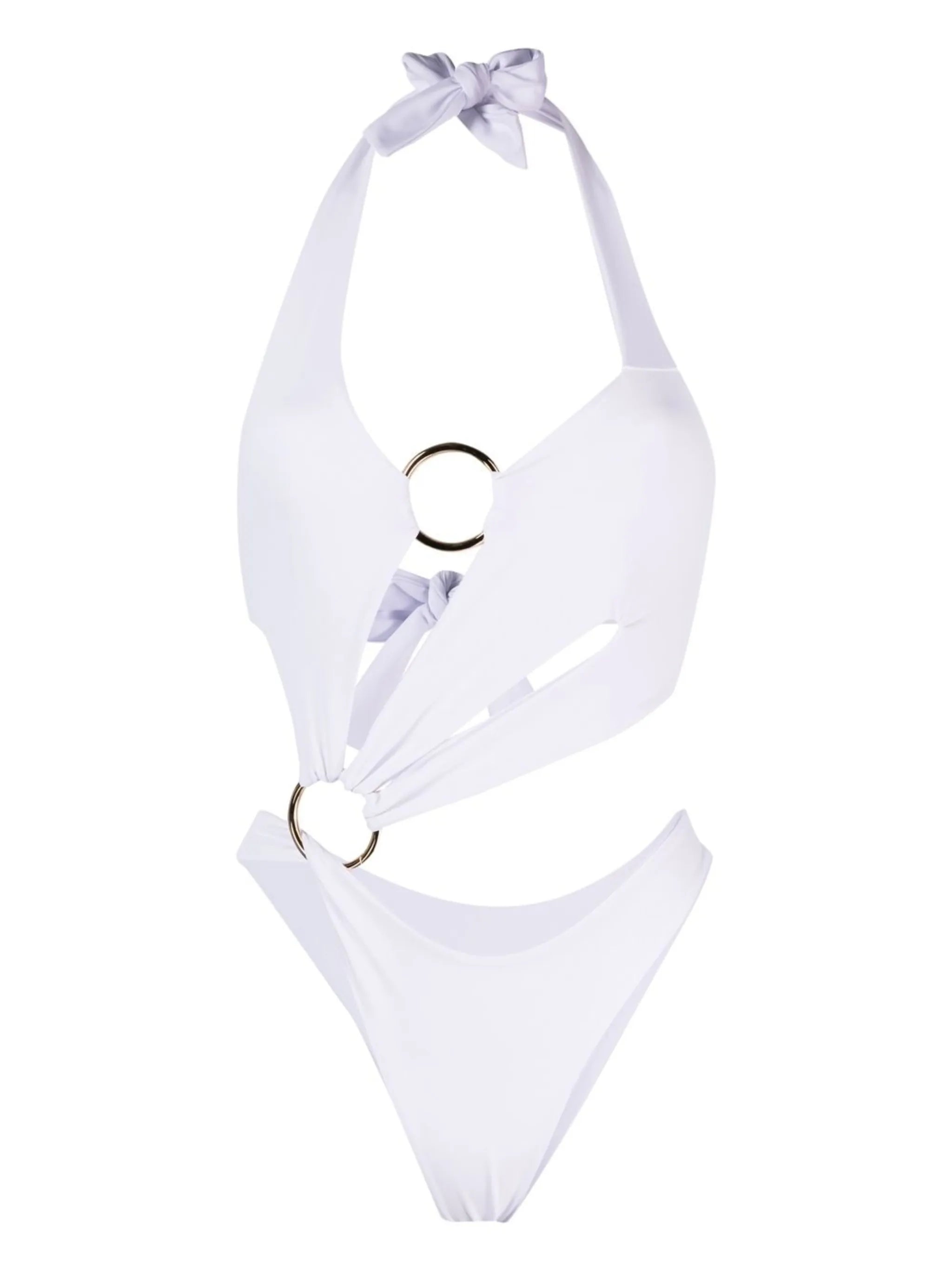 halter neck cut-out design one-piece