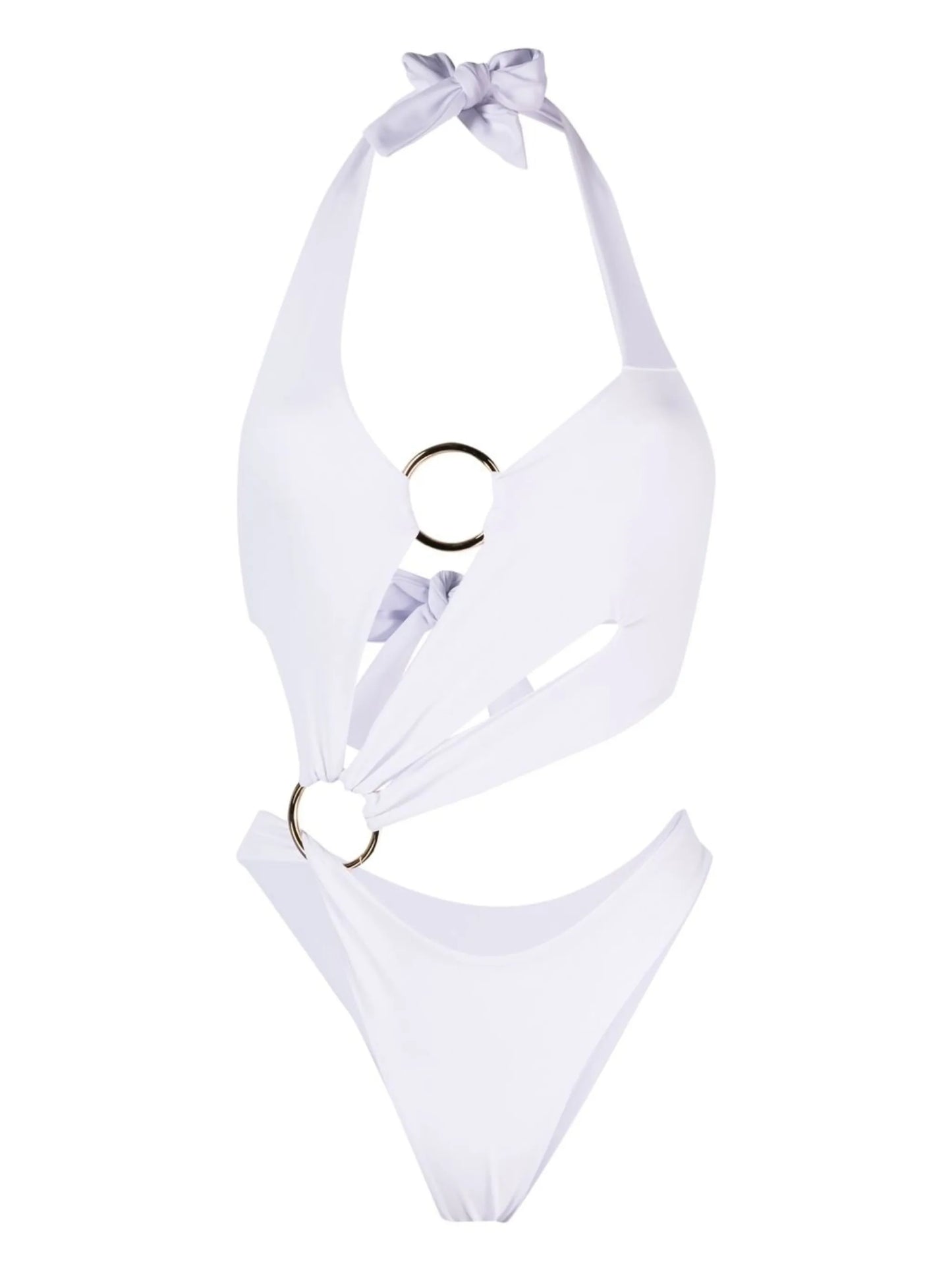 halter neck cut-out design one-piece