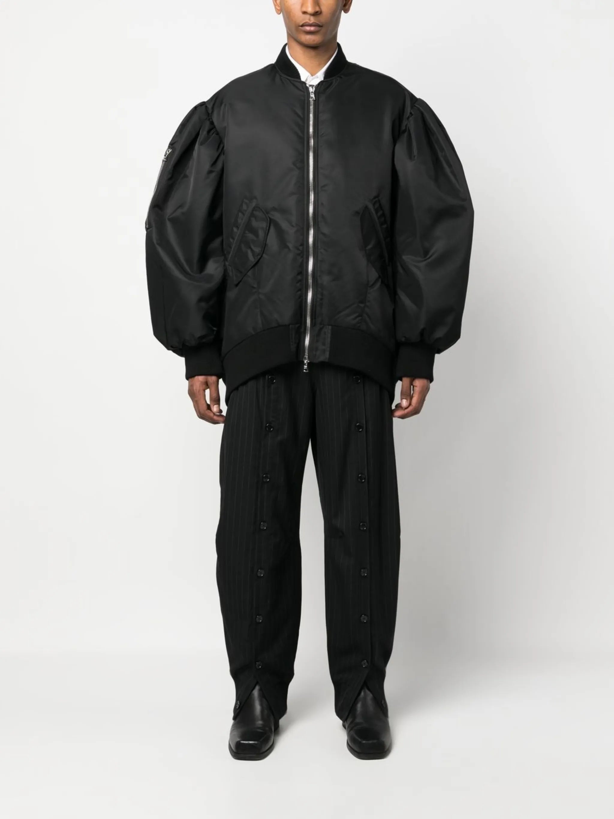 puff-sleeves bomber jacket