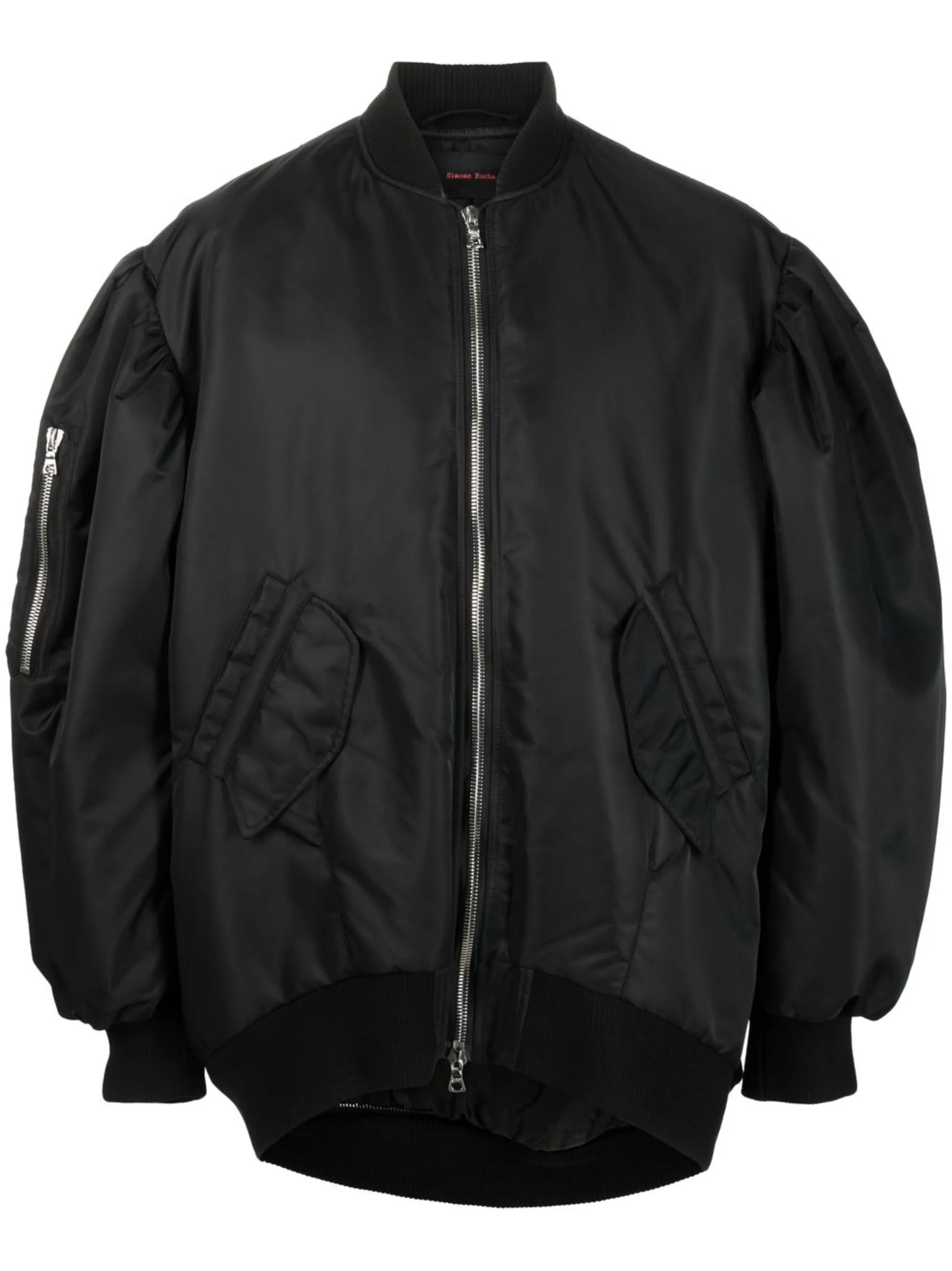 puff-sleeves bomber jacket