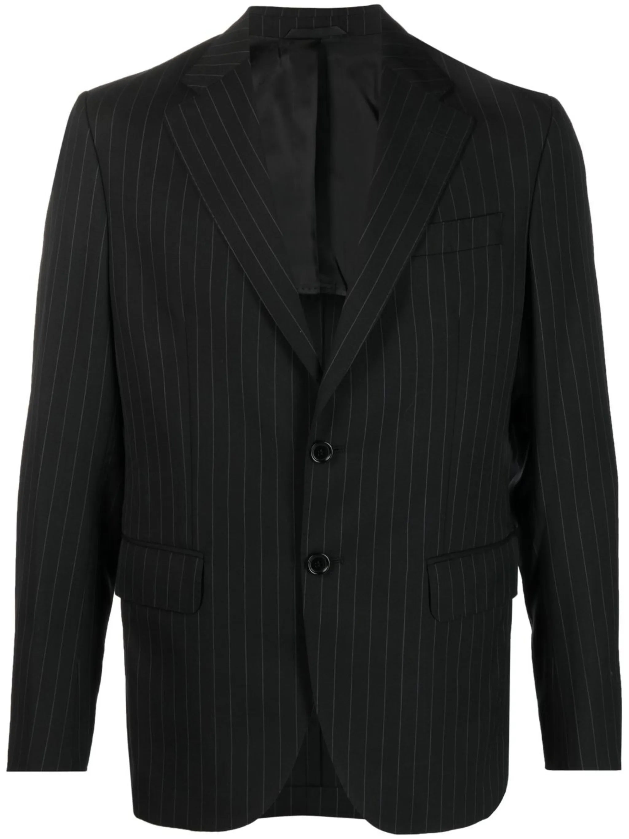 pinstriped single-breasted blazer