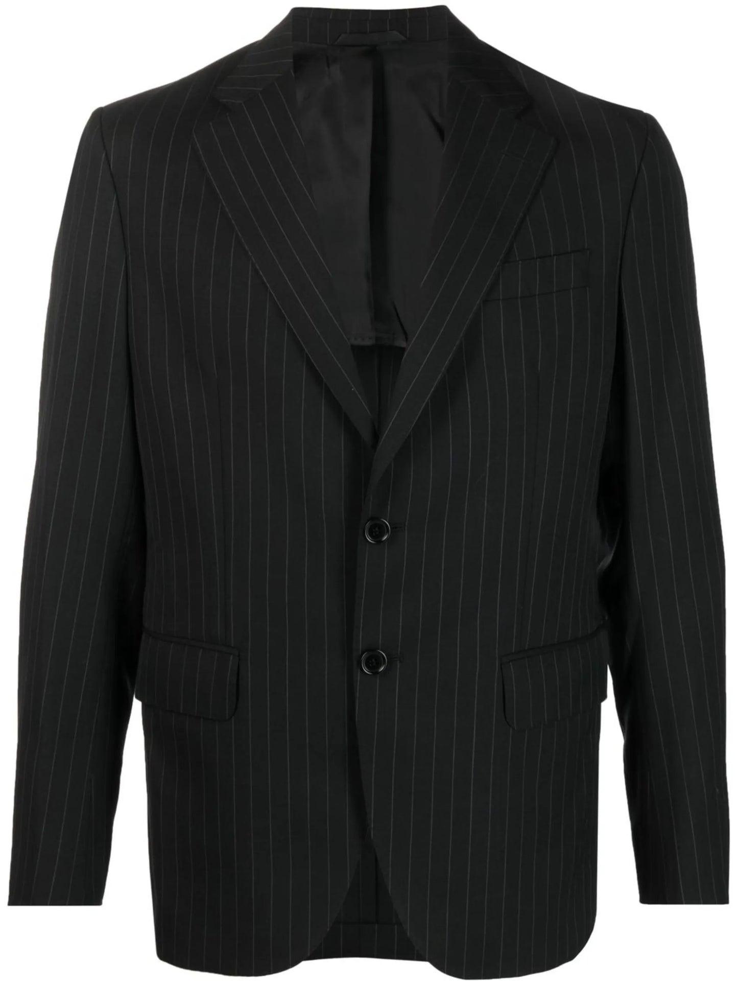 pinstriped single-breasted blazer