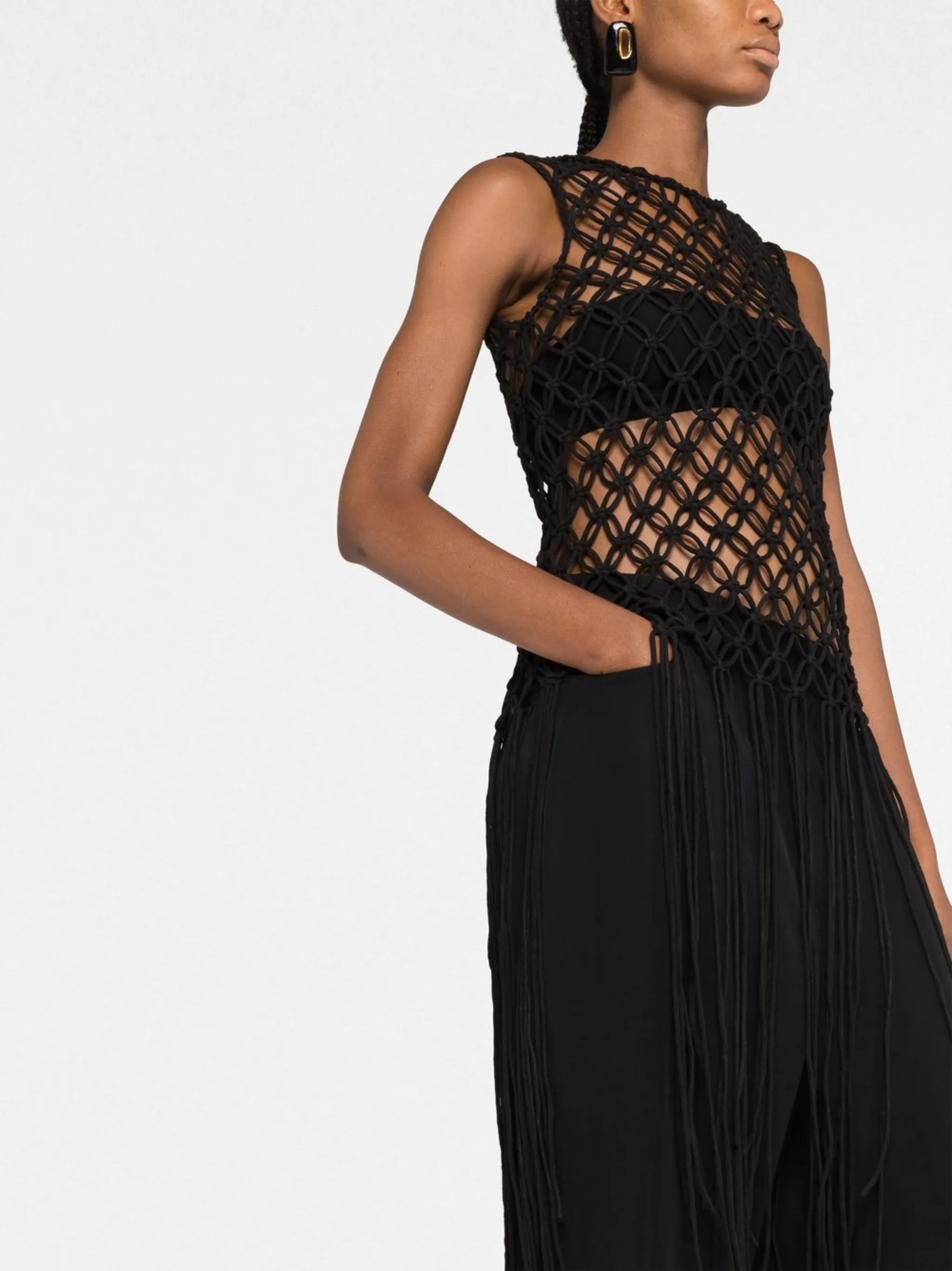 tassel-detail sleeveless top