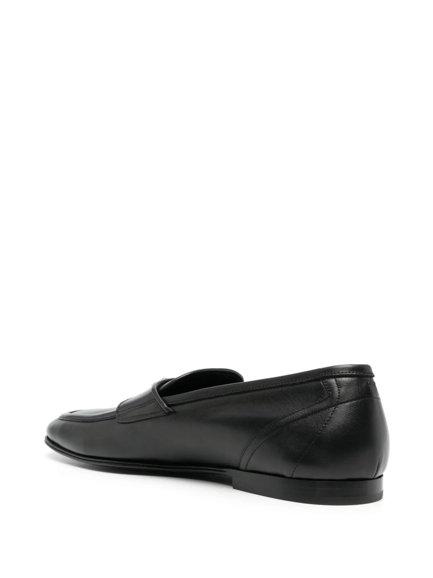 logo-plaque leather loafers