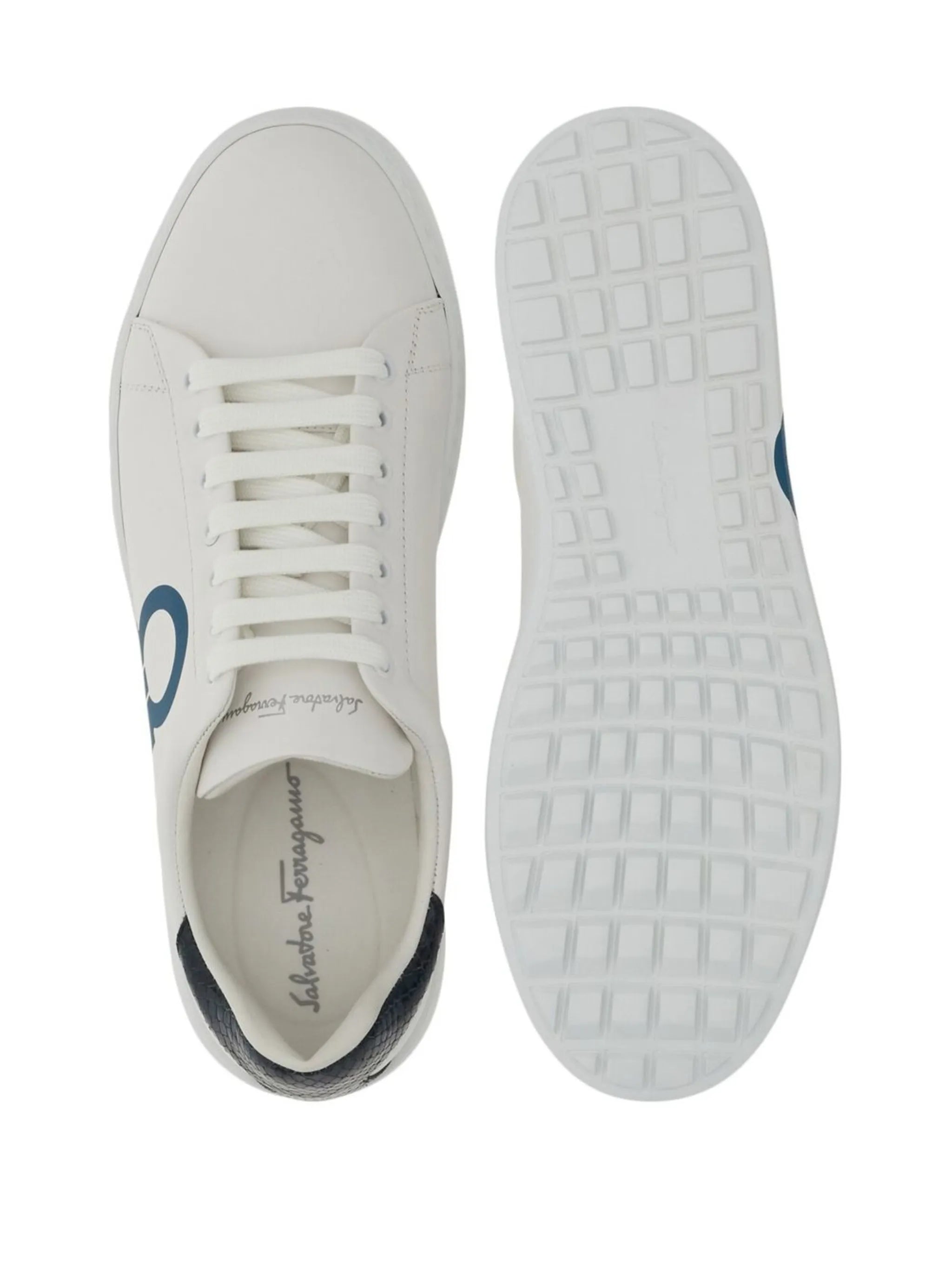Gancini-print low-top sneakers