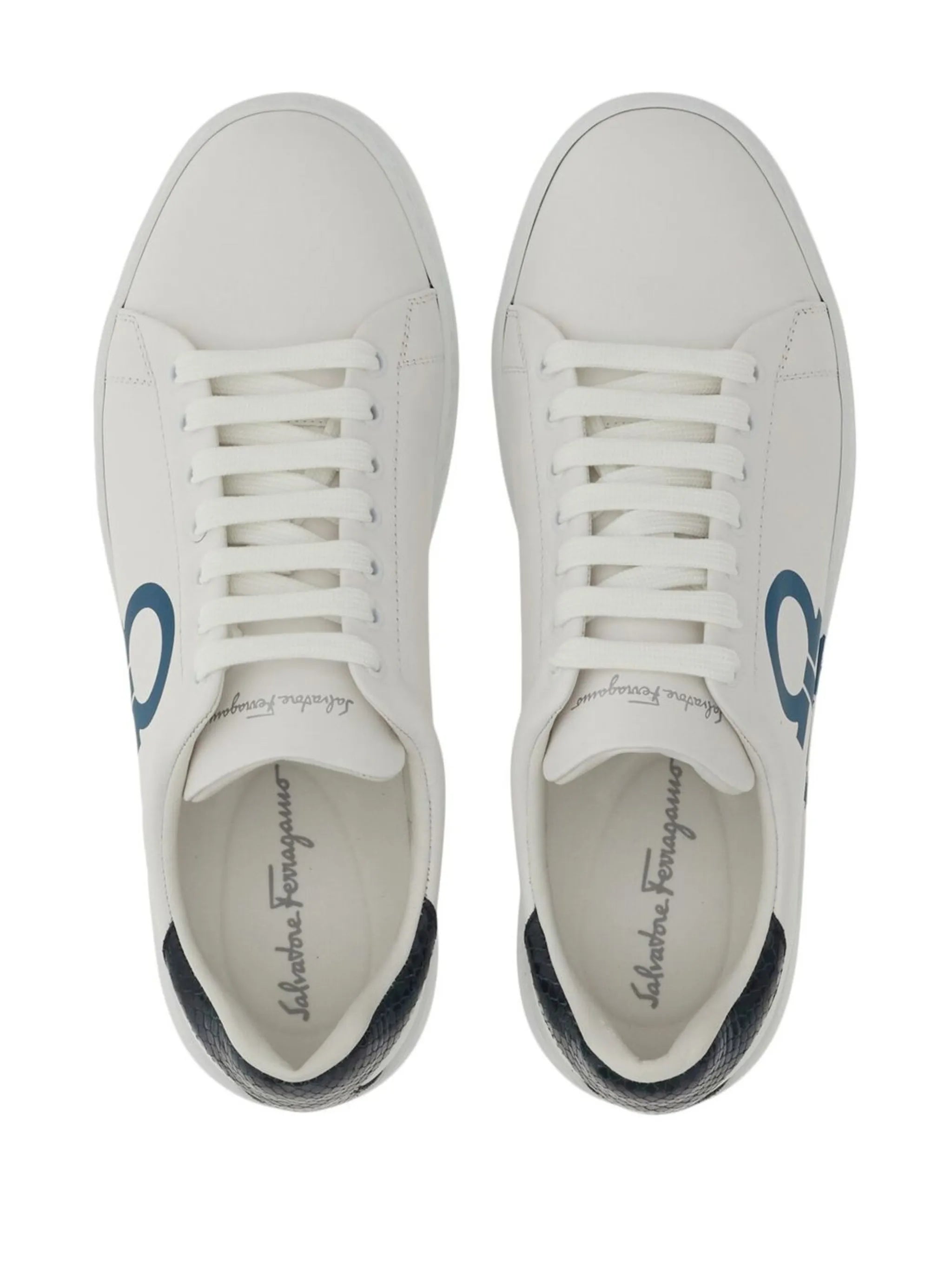 Gancini-print low-top sneakers