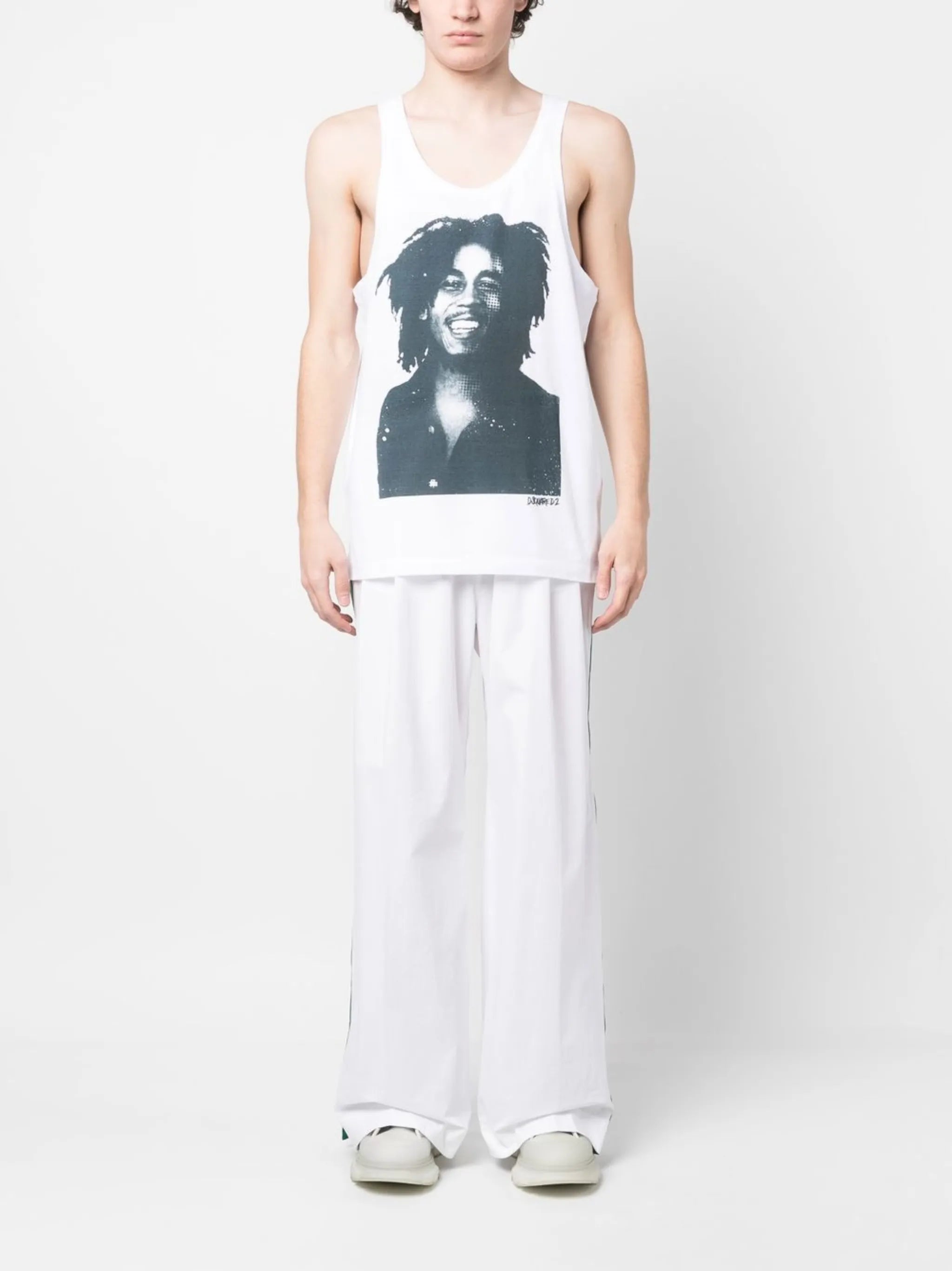 photograph-print tank top