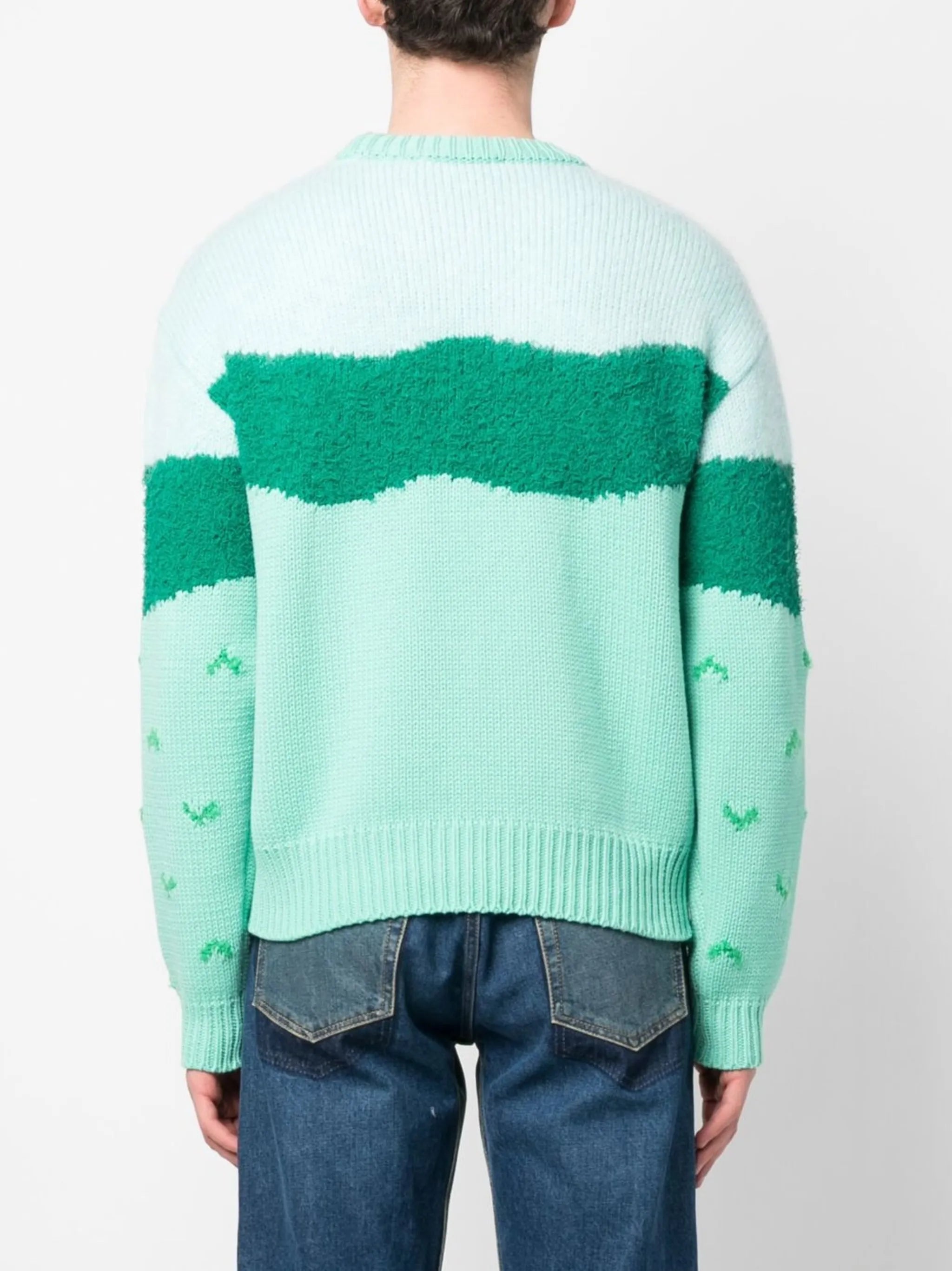 patterned intarsia knit jumper