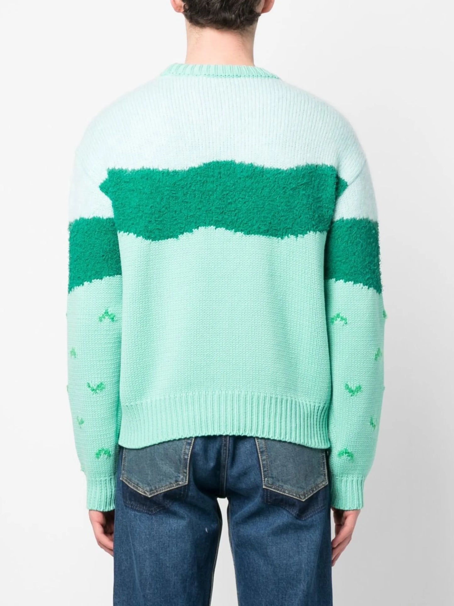patterned intarsia knit jumper