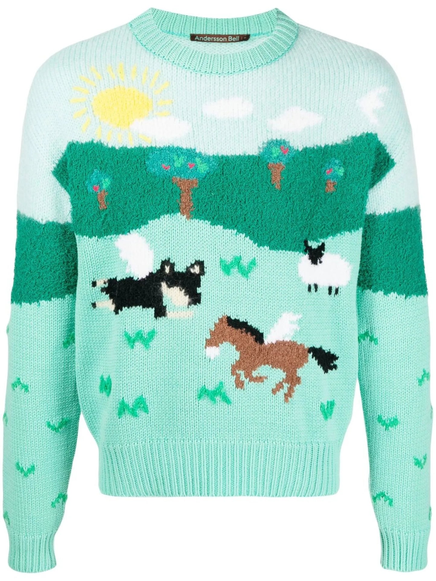 patterned intarsia knit jumper
