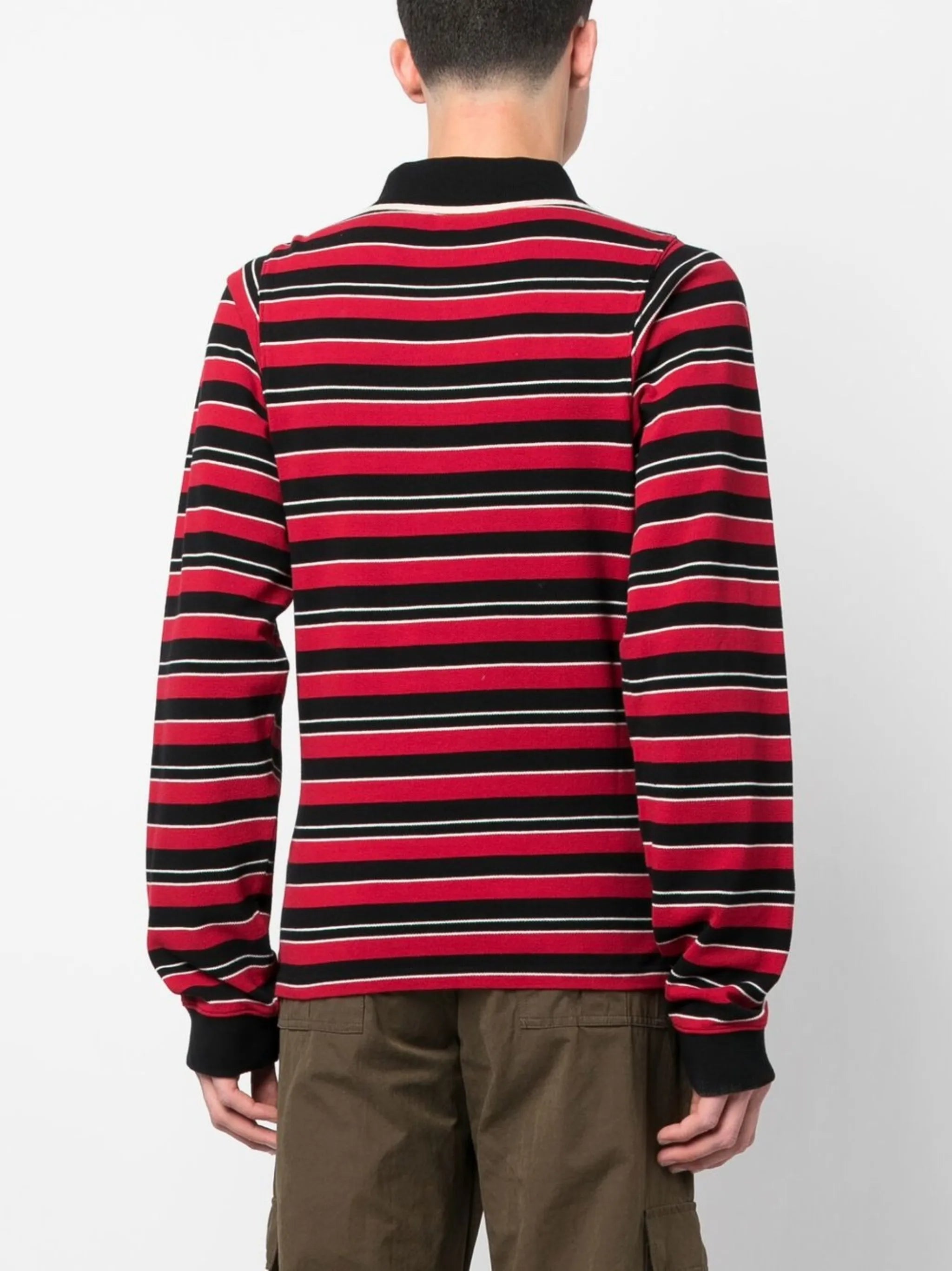 striped long-sleeve polo shirt