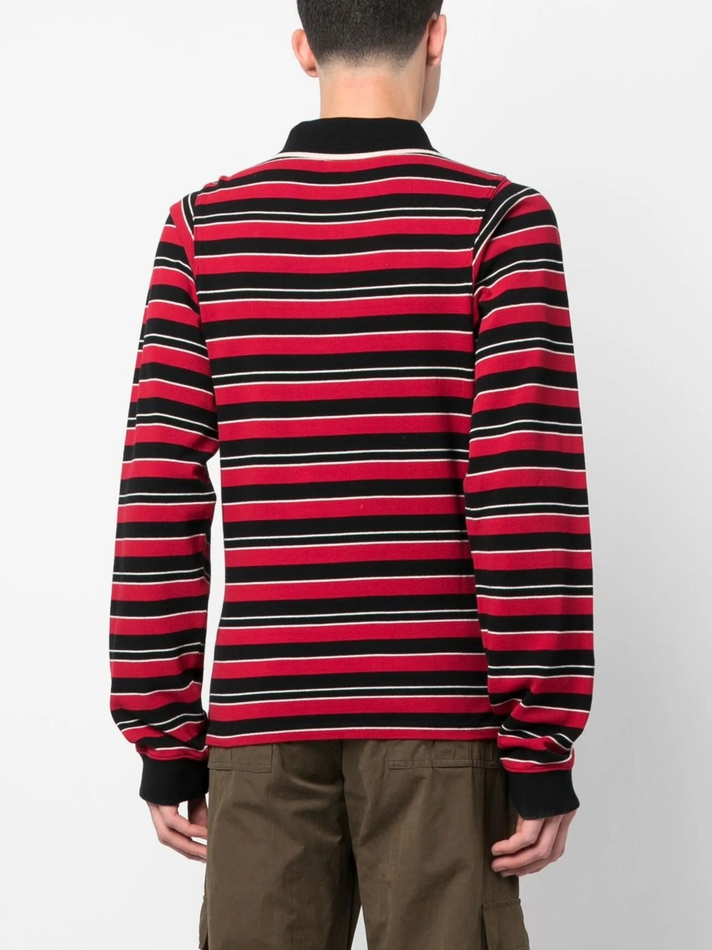 striped long-sleeve polo shirt