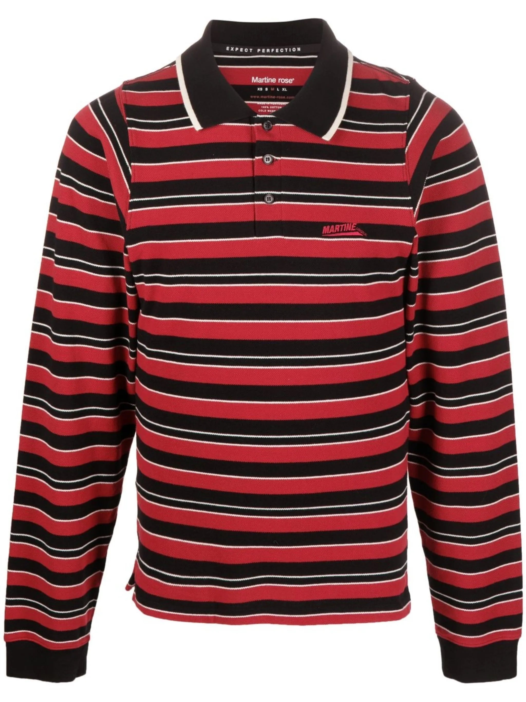 striped long-sleeve polo shirt